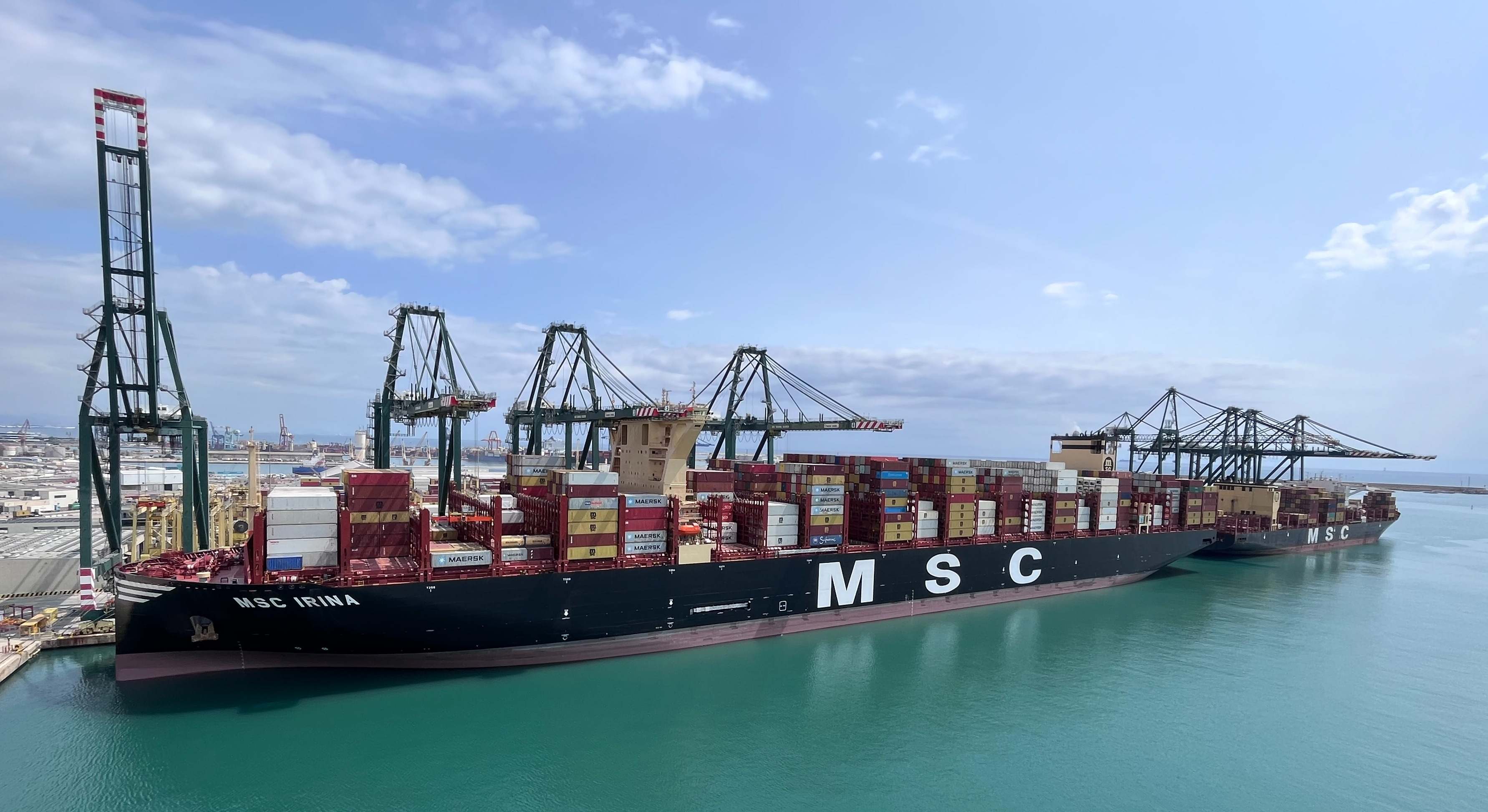 Barcos de MSC en su terminal en Valencia.