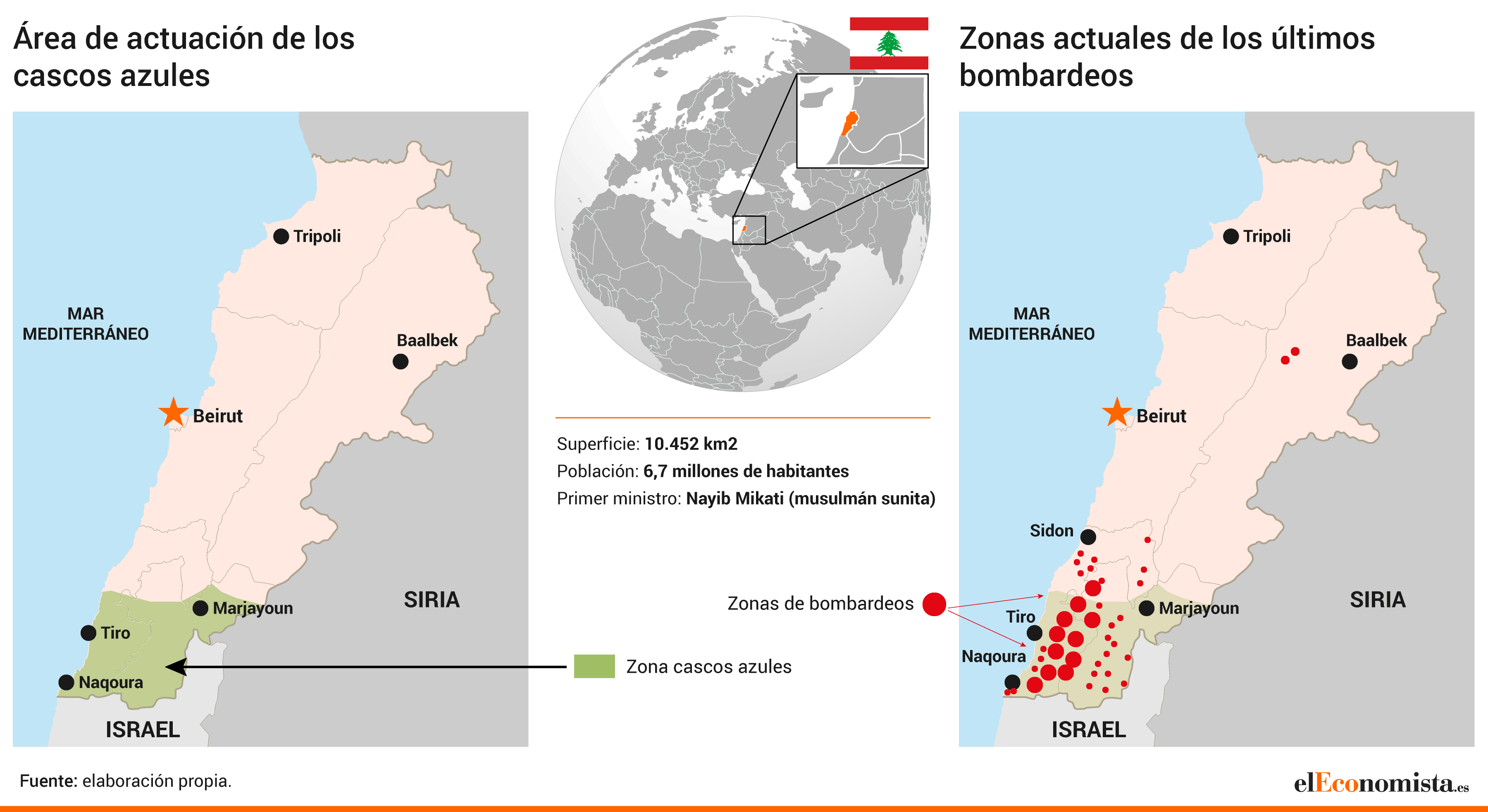 mapas de líbano