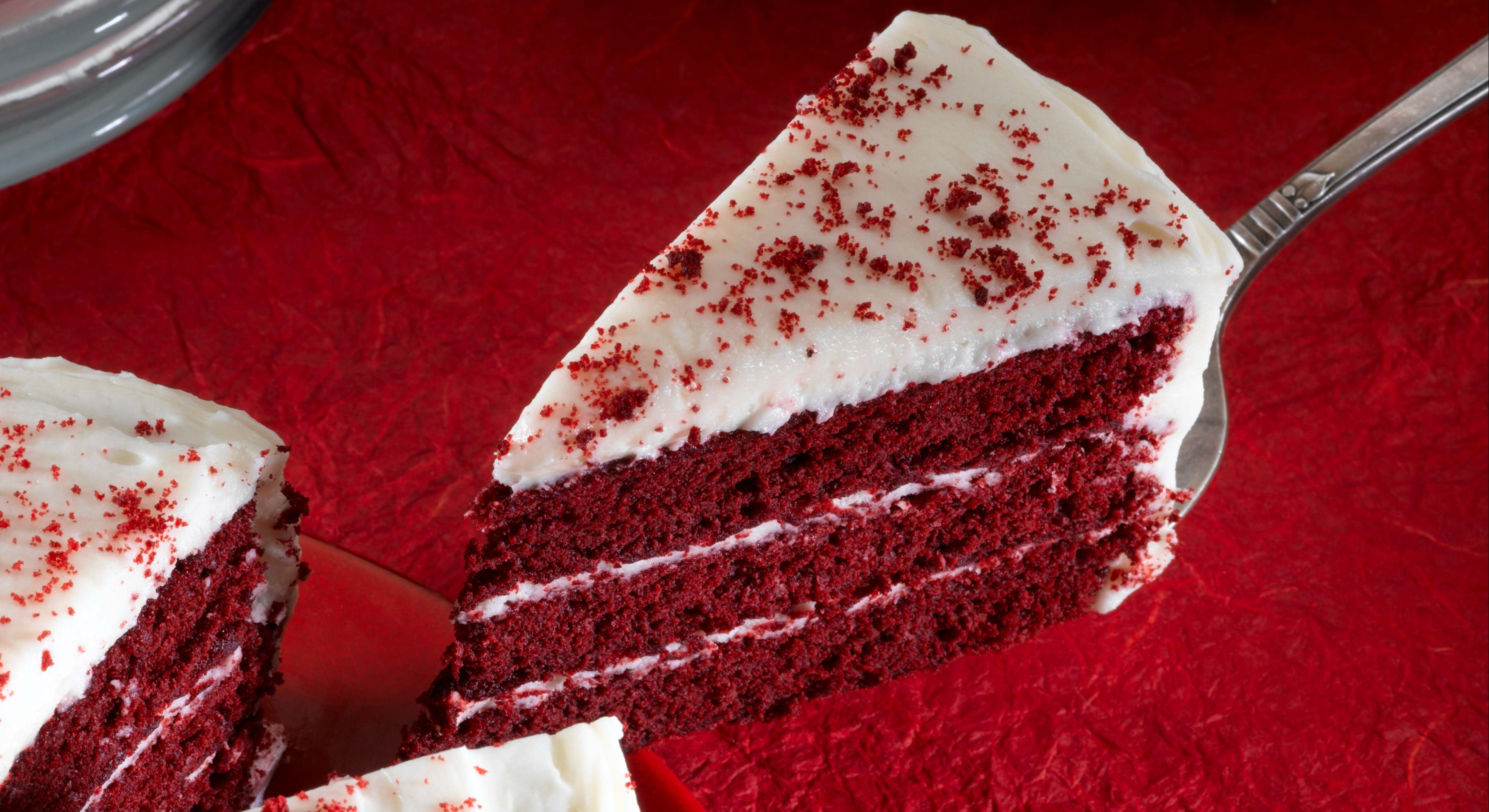 Porción de tarta red velvet