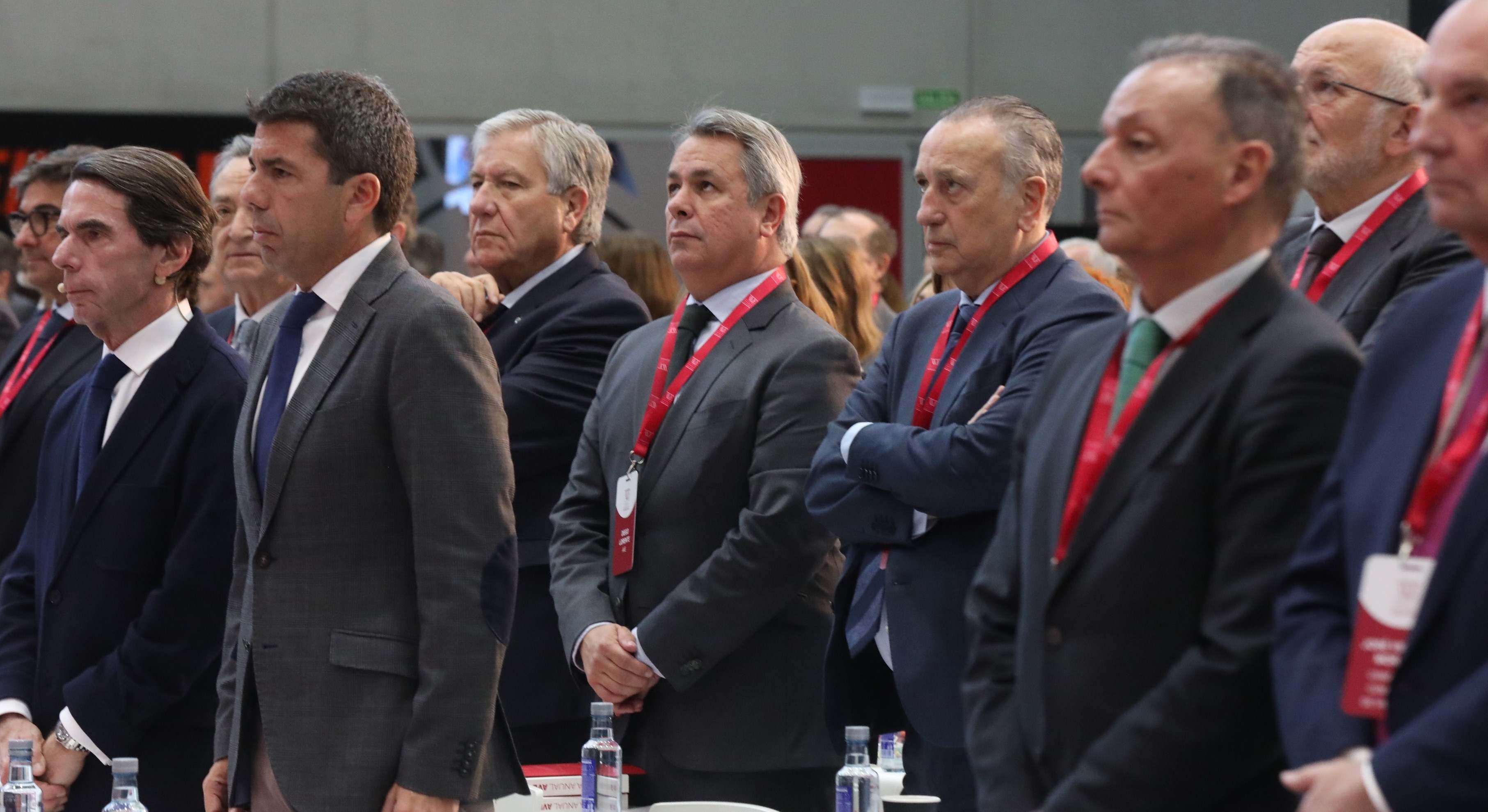 José María Aznar y Carlos Mazón en el acto con los empresarios valencianos.