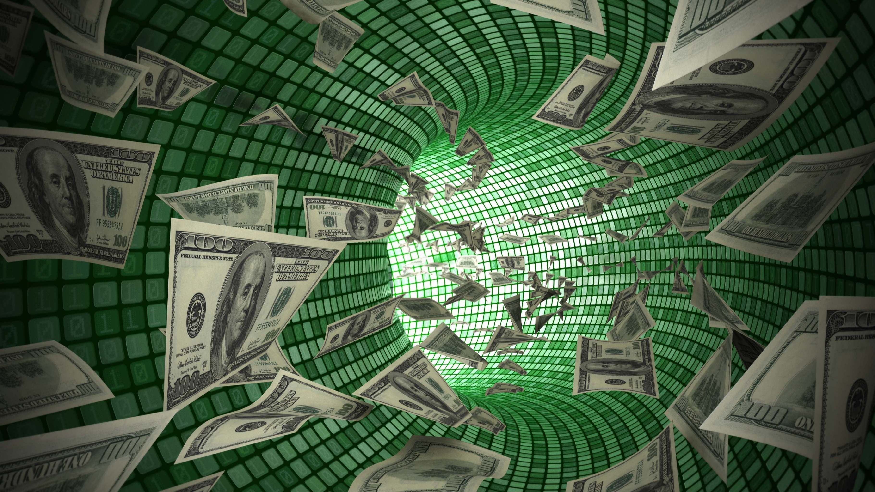 Dinero sobre fondo verde