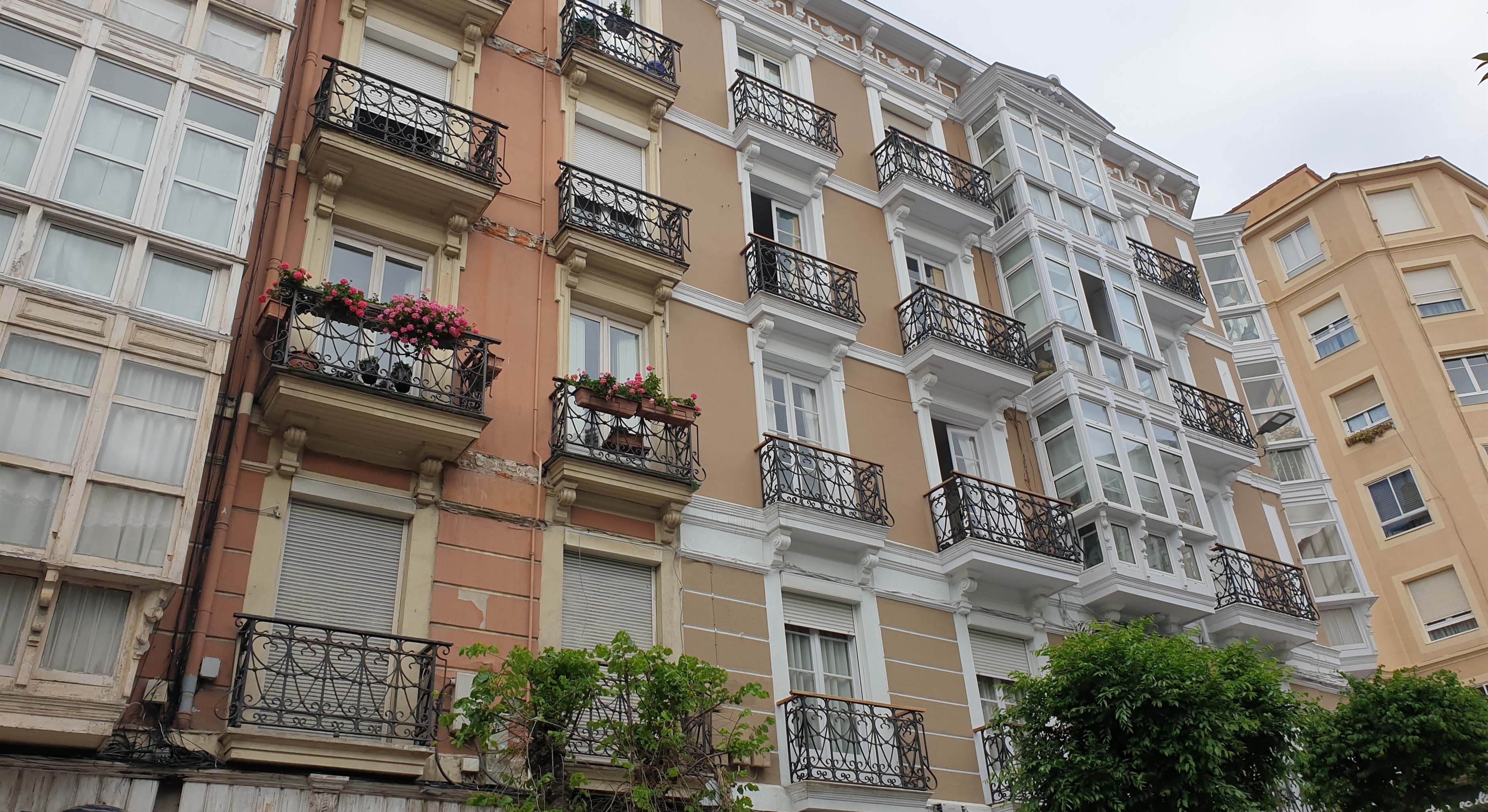 Vista de un bloque de viviendas