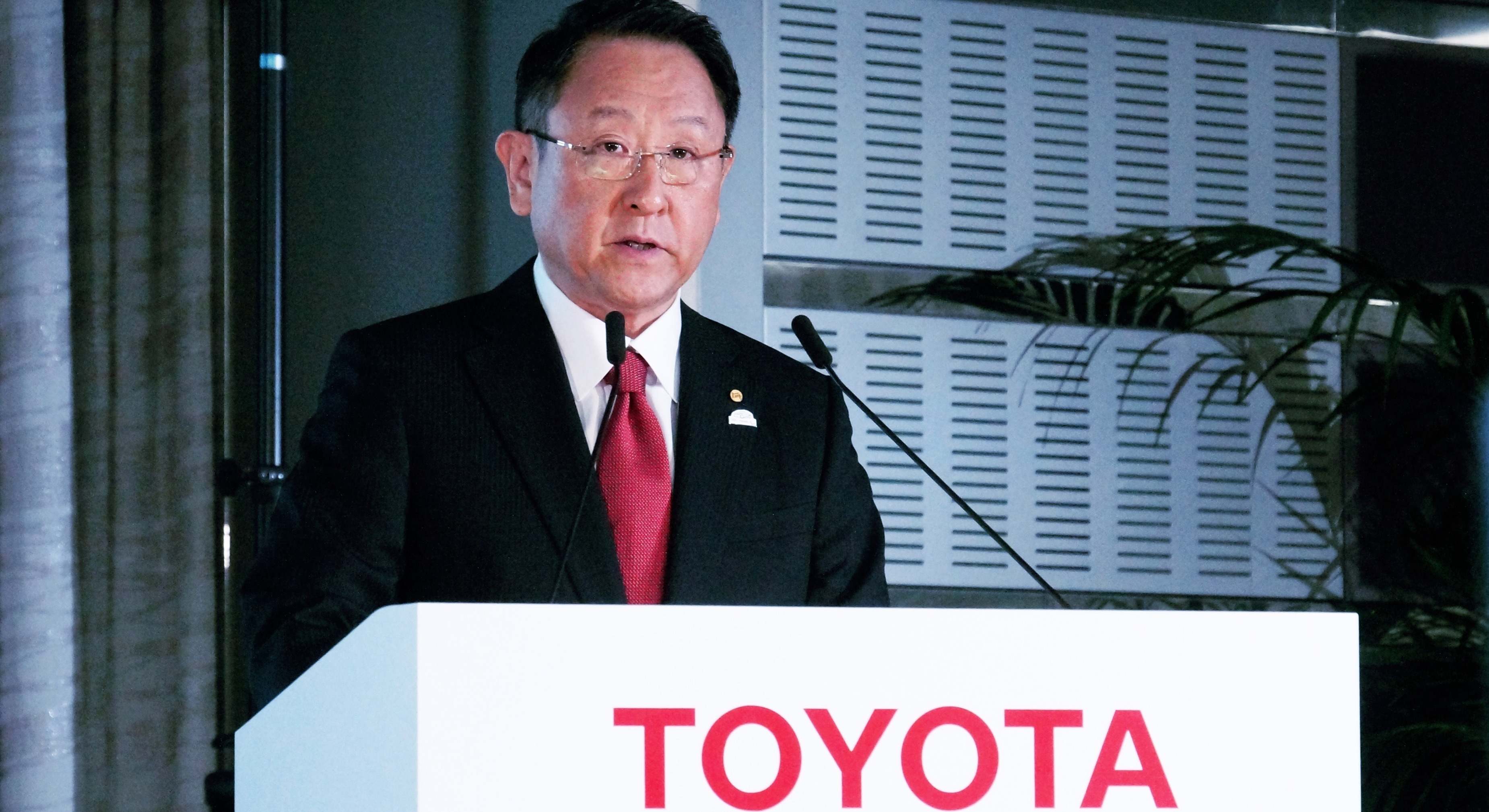 Akio Toyoda en una ponencia de Toyota