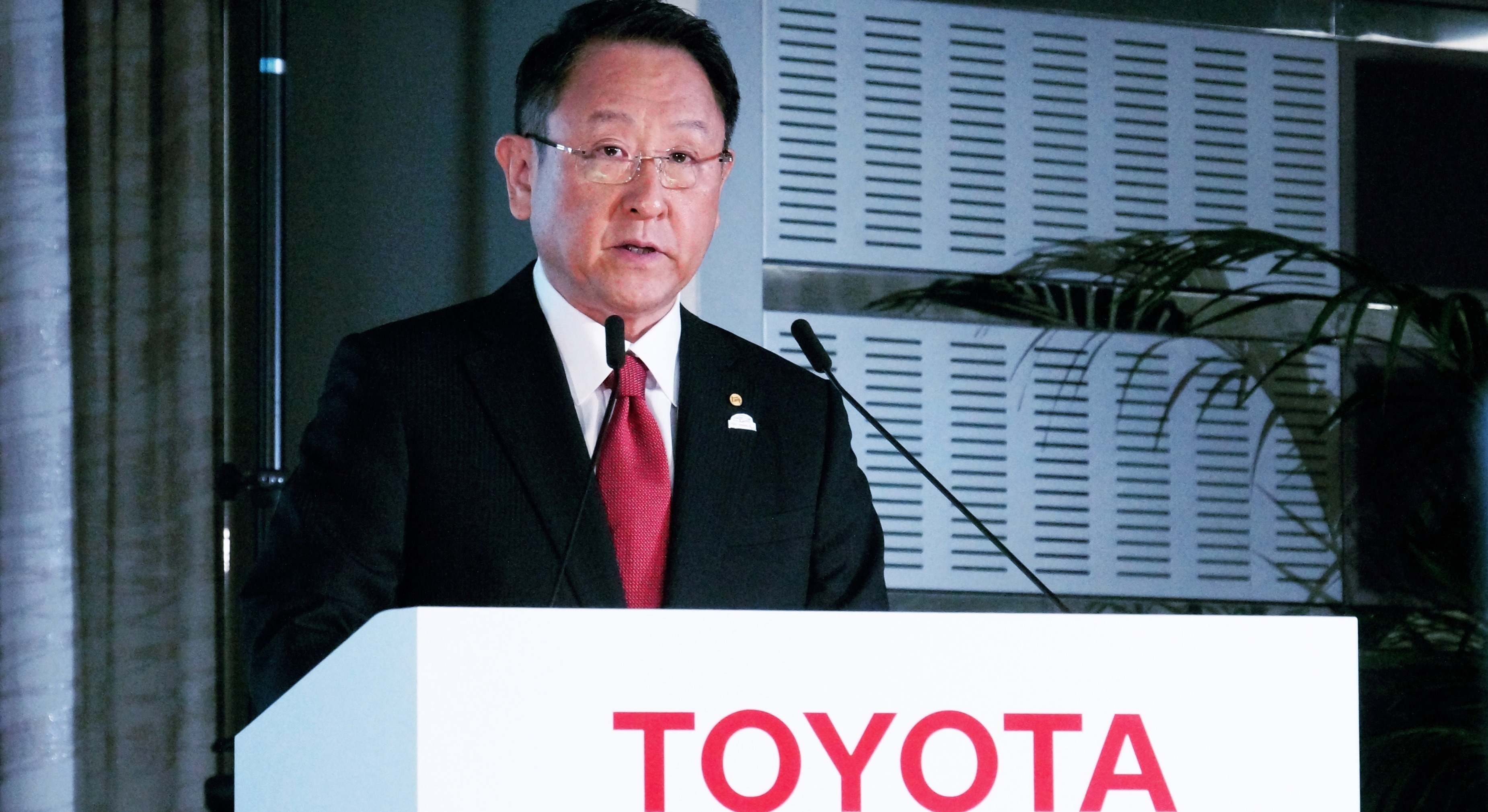 Akio Toyoda en una ponencia de Toyota