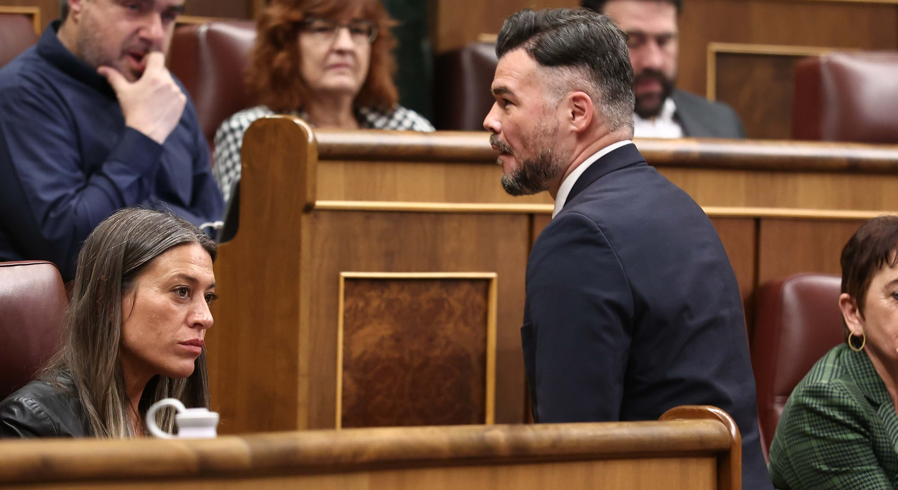 Miriam Nogueras y Gabriel Rufián, portavoces de Junts y ERC, en el Congreso. / Eduardo Parra (Europa Press)