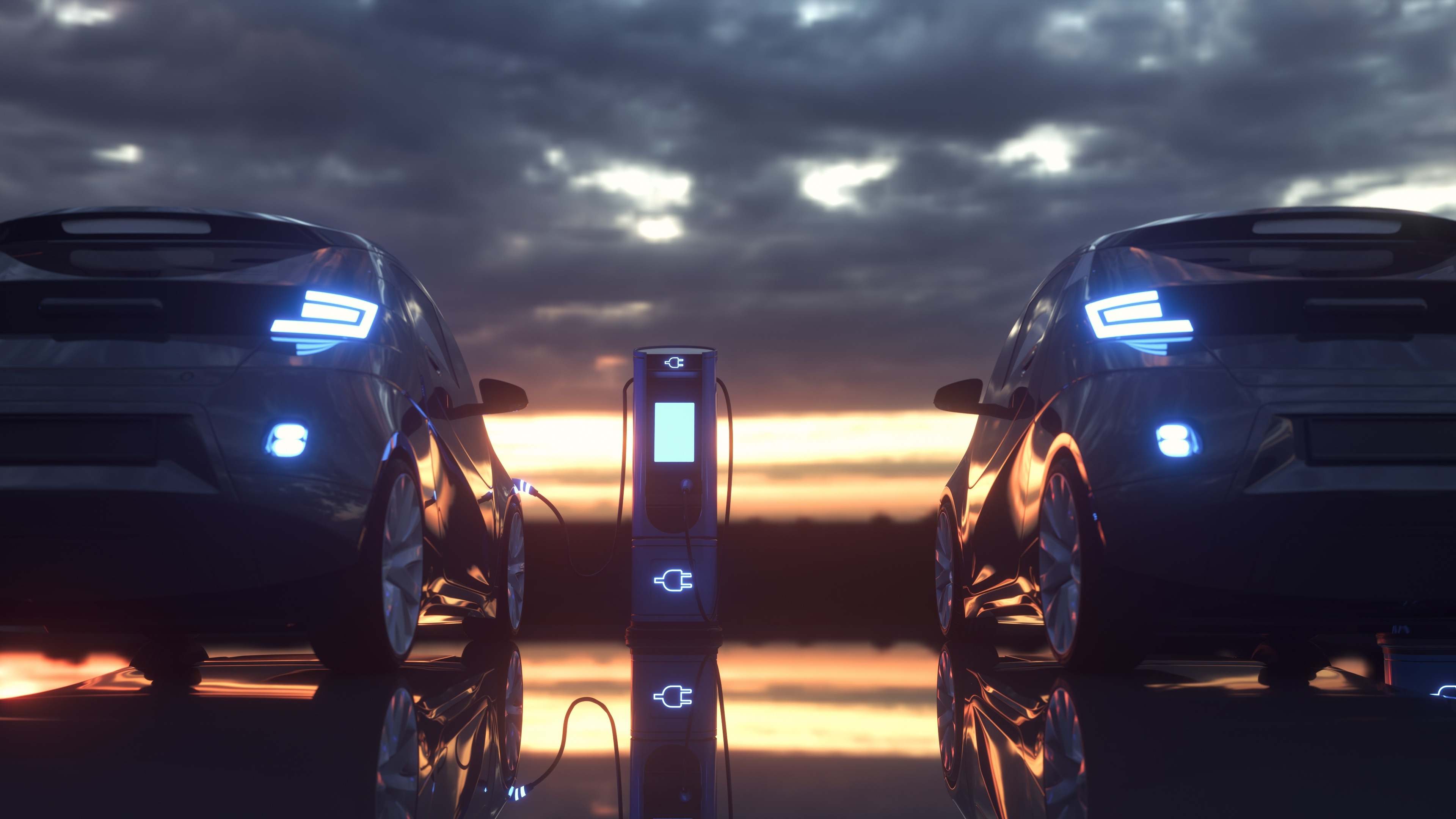 Coches electricos cargando