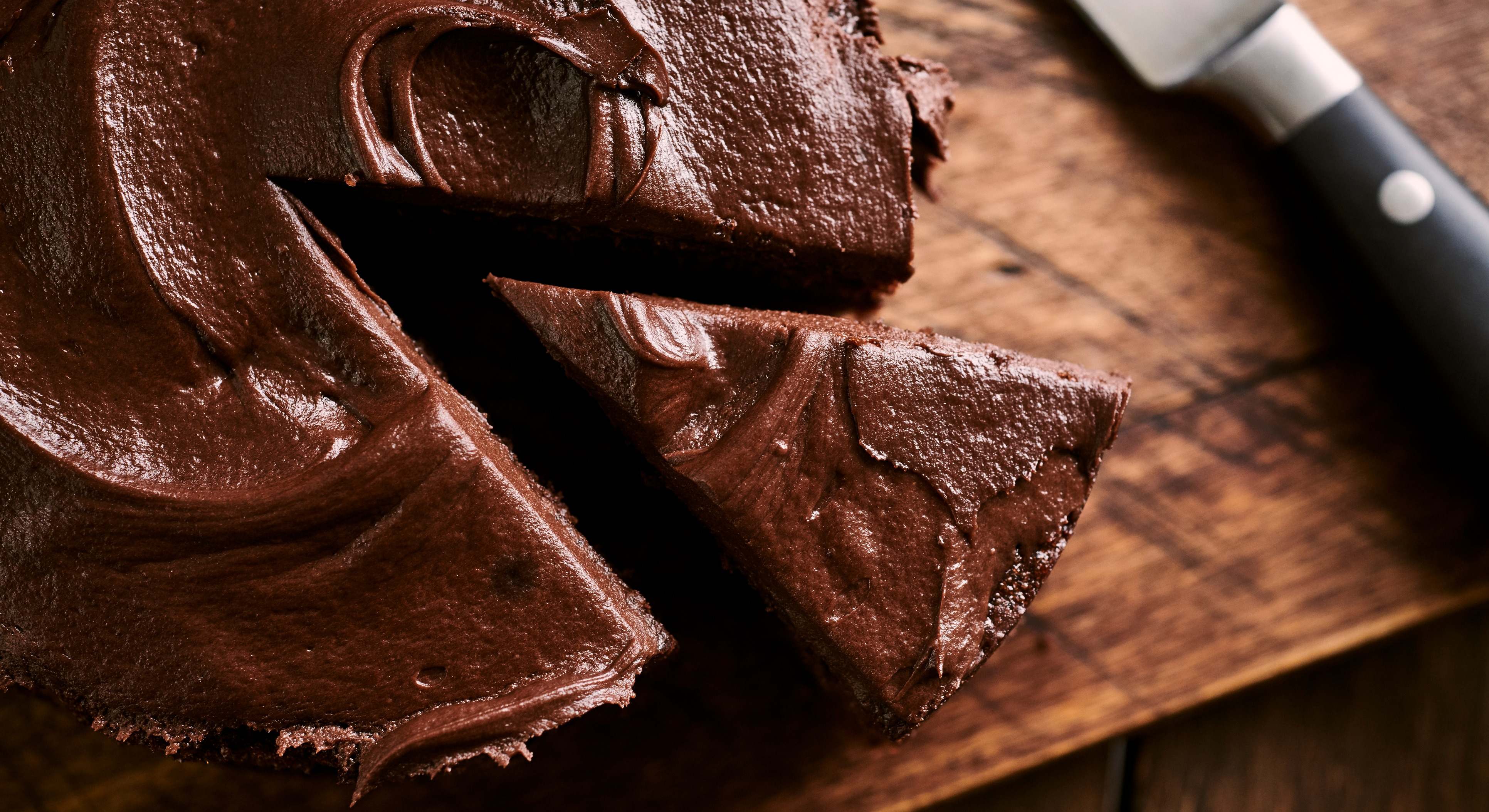 Tarta de chocolate partida