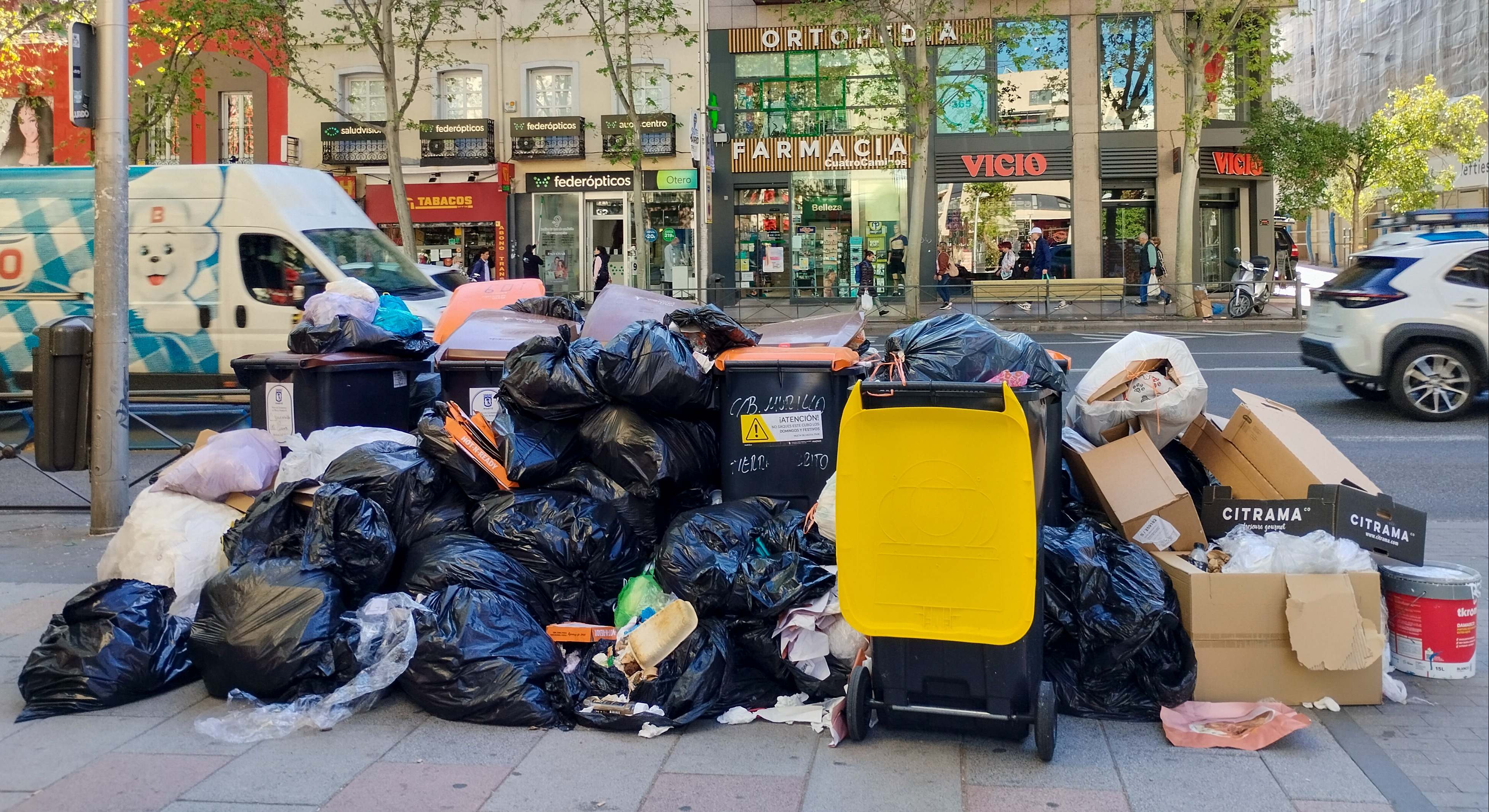 Huelga de basuras en Madrid.