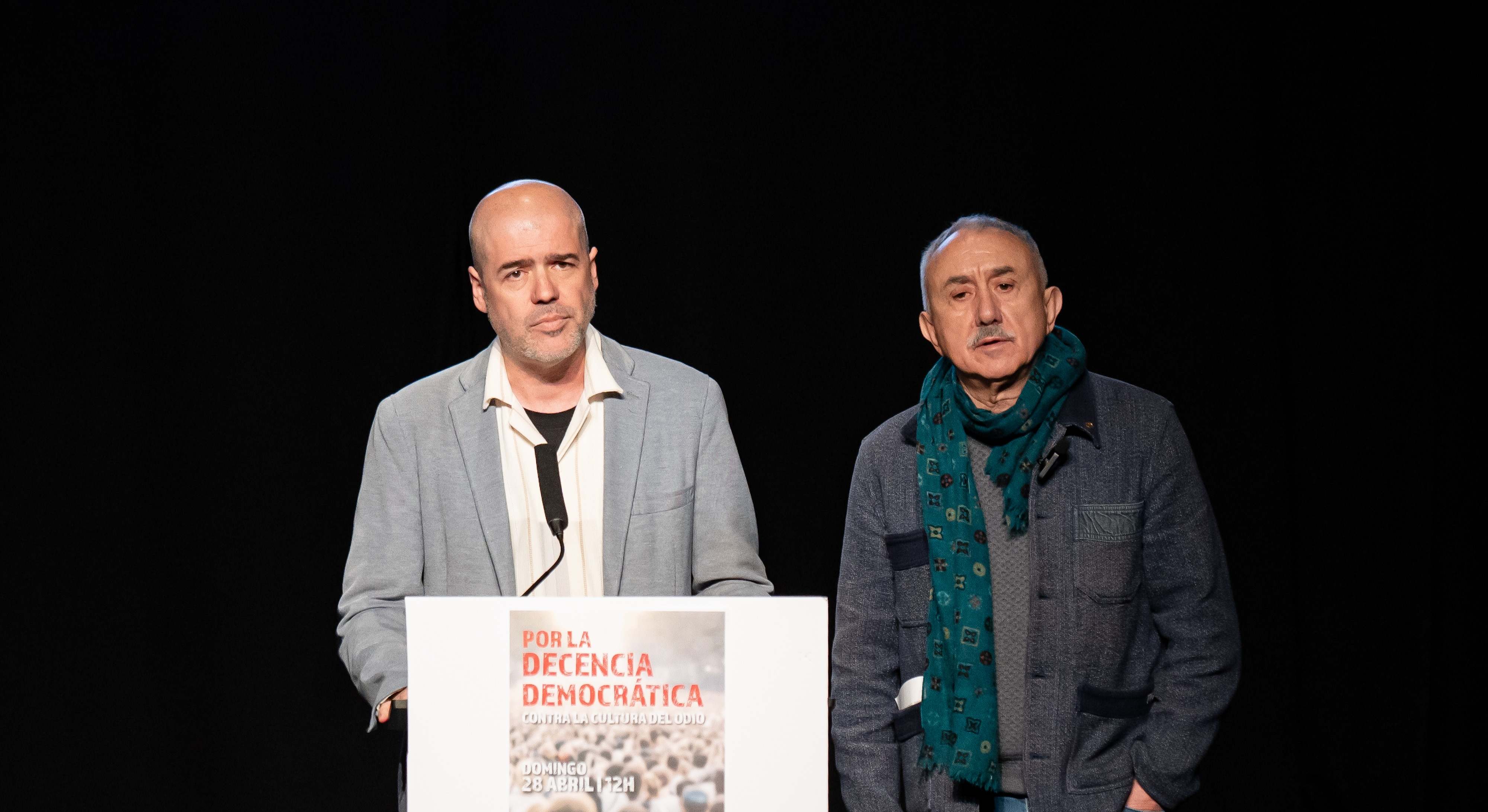Unai Sordo y Pepe Álvarez, secretarios generales de CCOO y UGT.