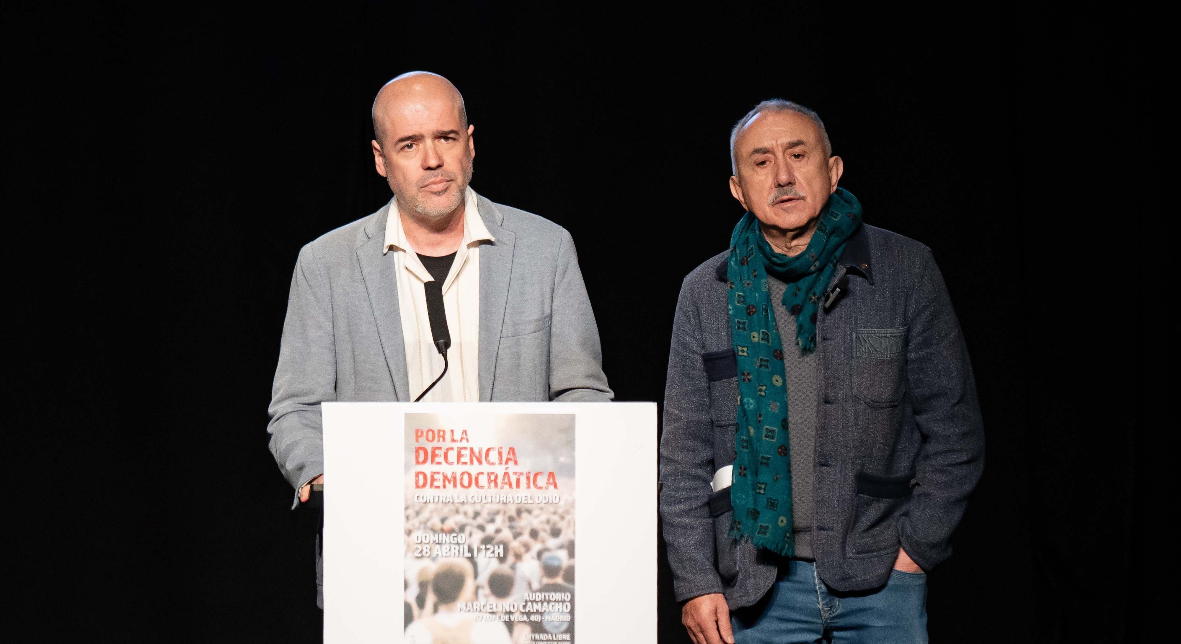 Unai Sordo y Pepe Álvarez, secretarios generales de UGT y CCOO.