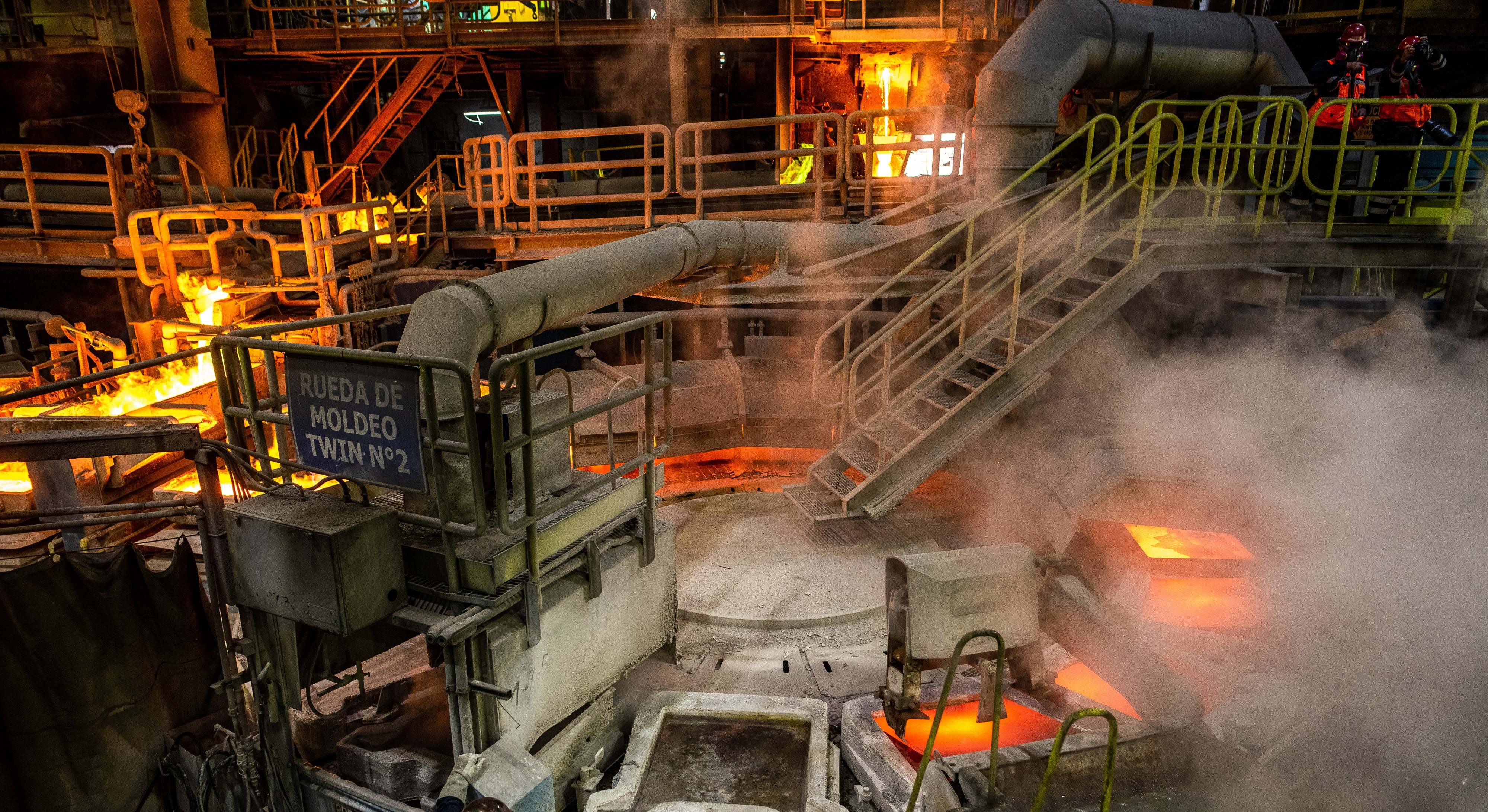 Área de fundición de El Teniente, mina de Codelco, en Chile. (Bloomberg)