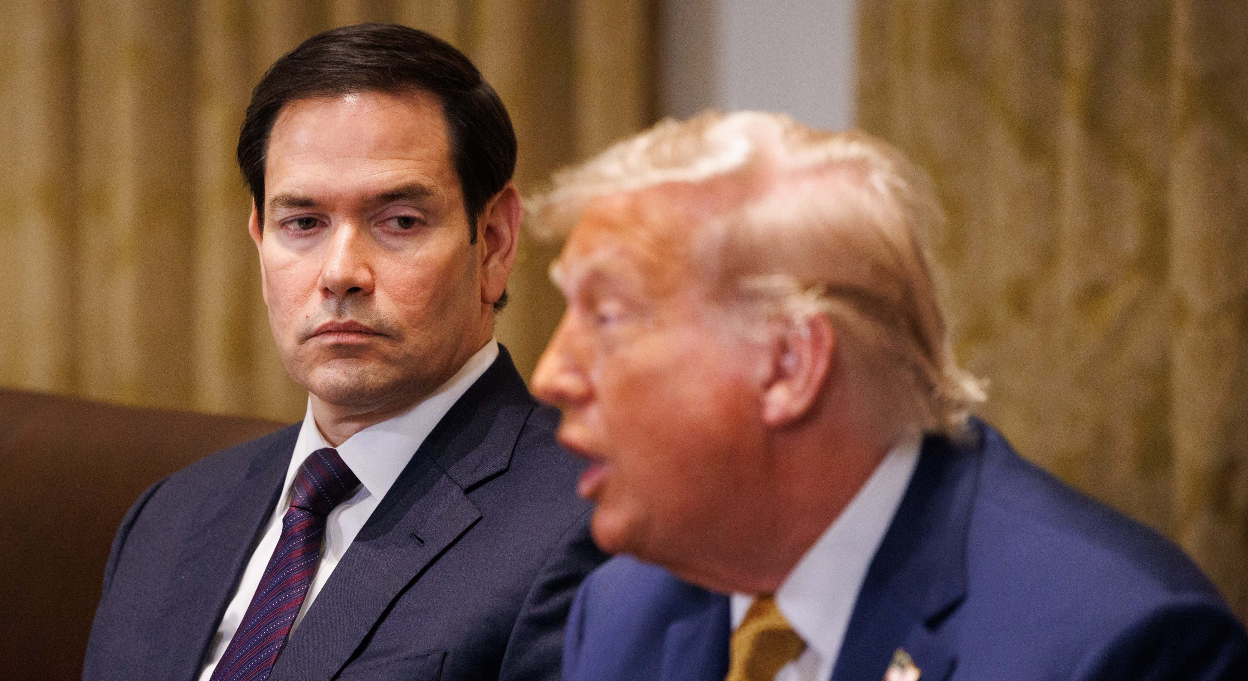 Marco Rubio, secretario de Estado, y Donald Trump. Foto: Bloomberg