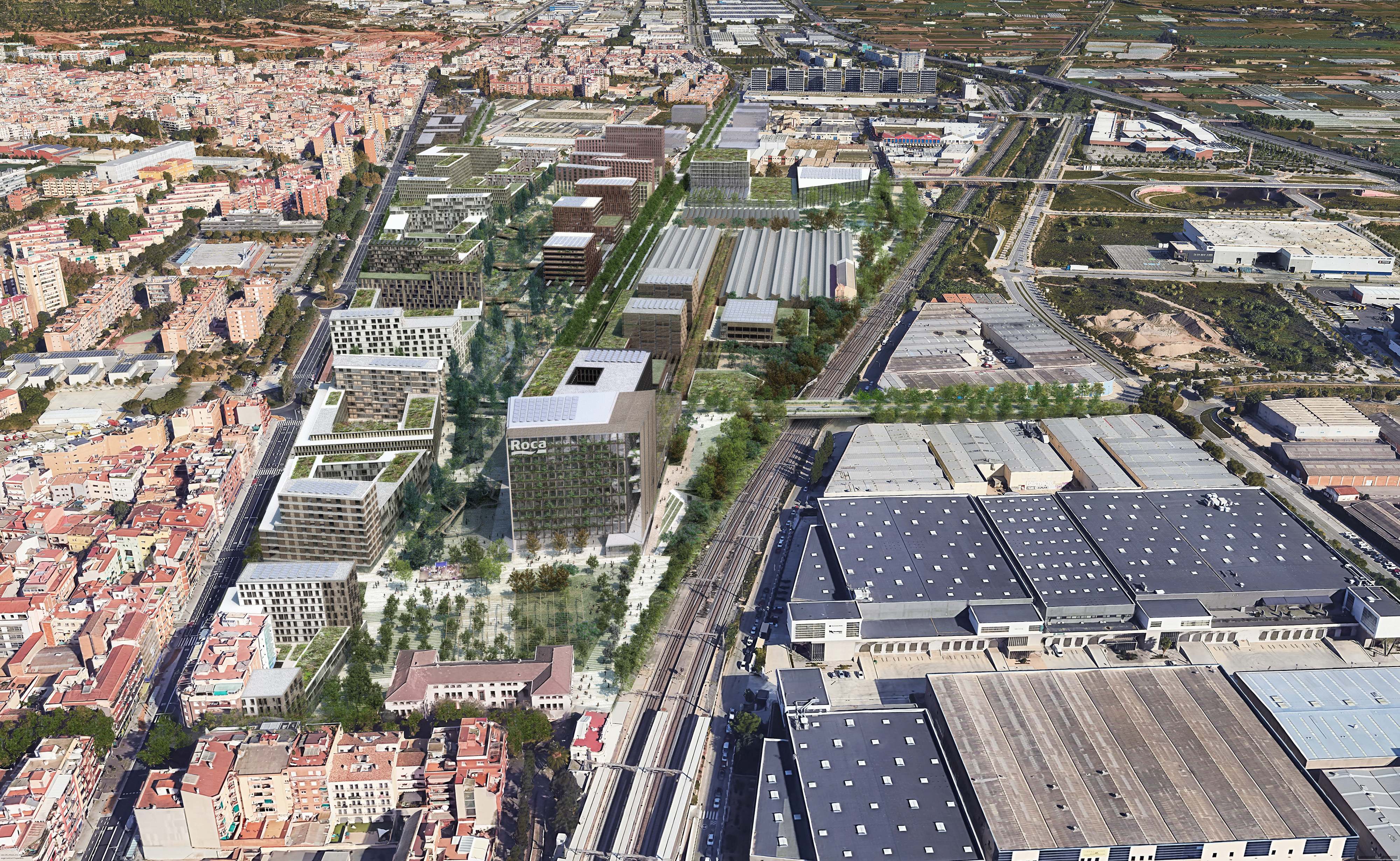 Vista aérea del futuro Roca City. EE