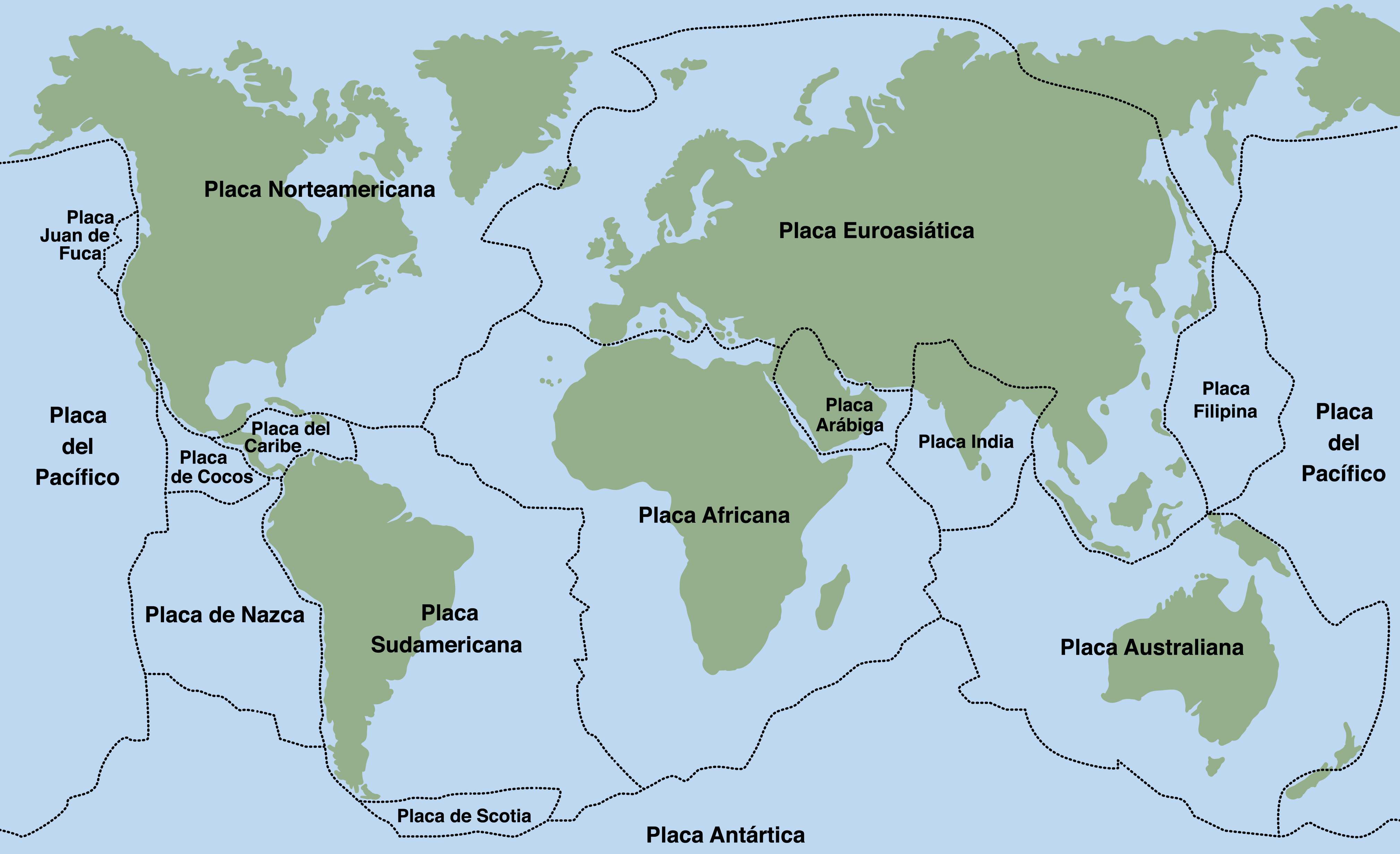 Mapa de las placas tectónicas principales. / Foto: iStock