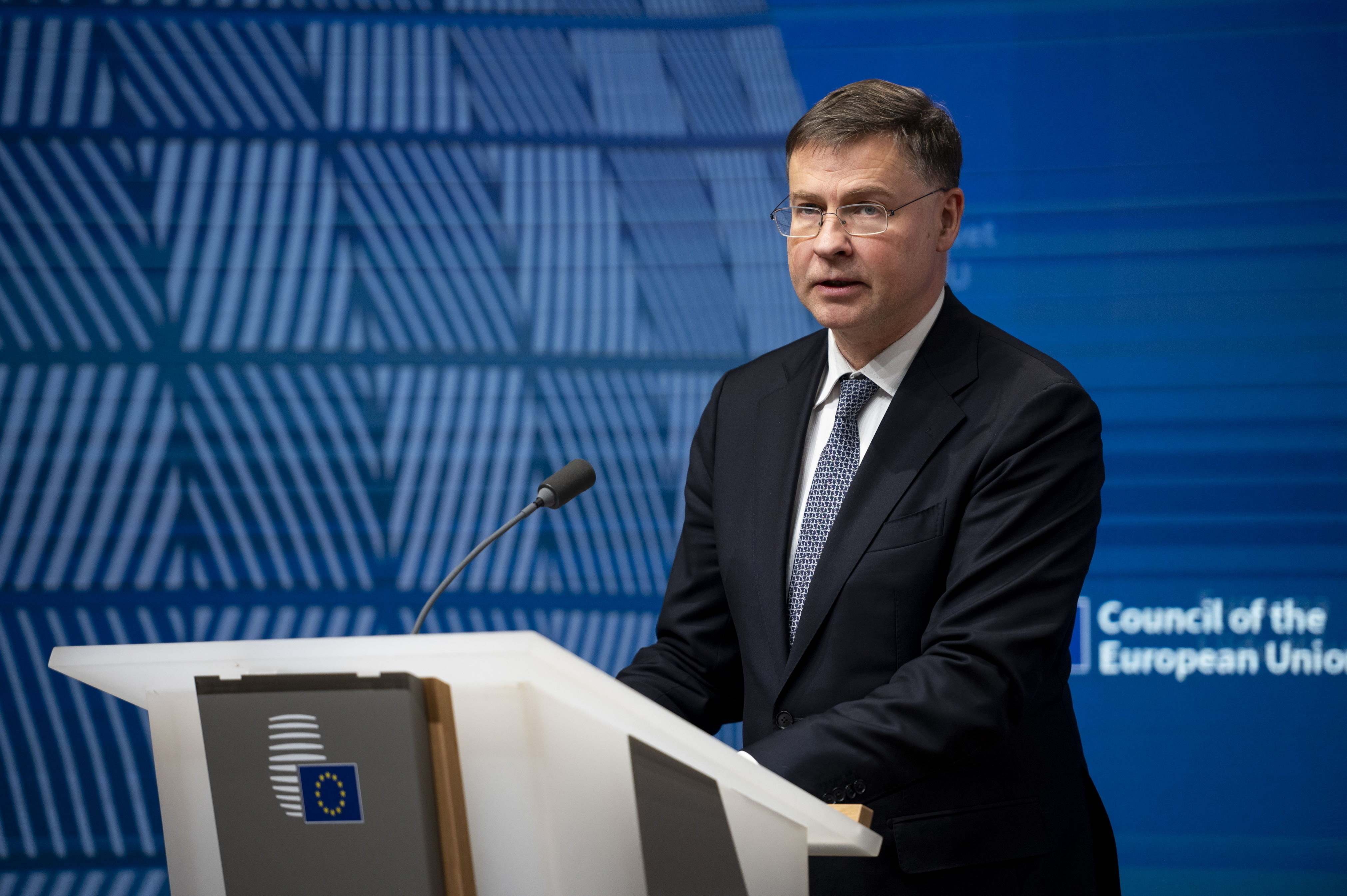 El comisario de Economía, Valdis Dombrovskis.