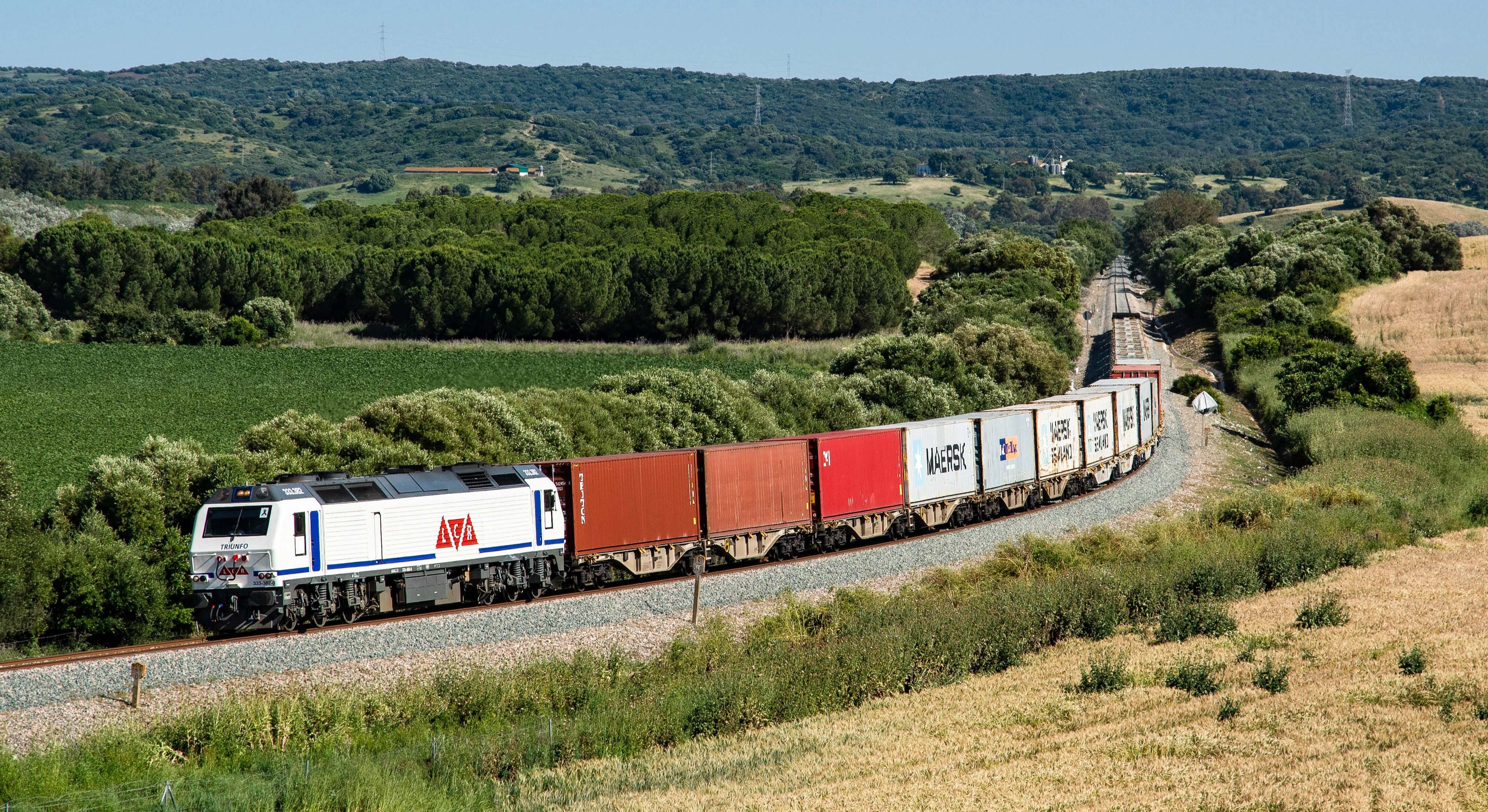 Tren de Mercancías a su paso por Castellar de la Frontera. / Autor: Cesare Sapienza