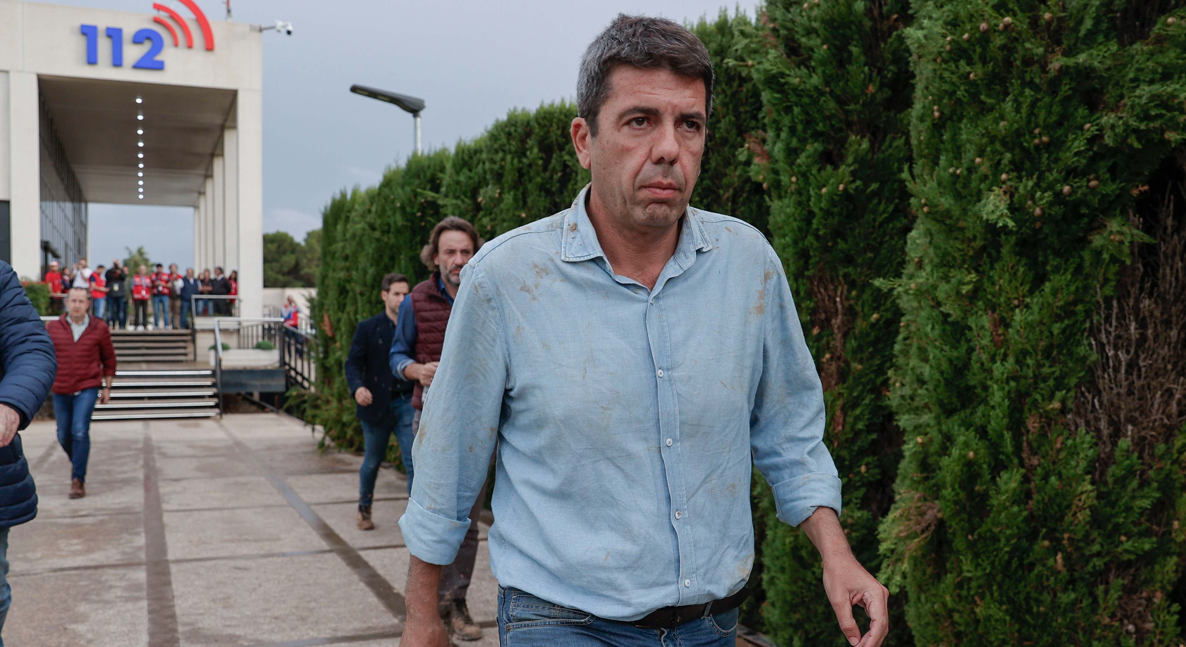 Mazón en las inmediaciones del CECOPI.