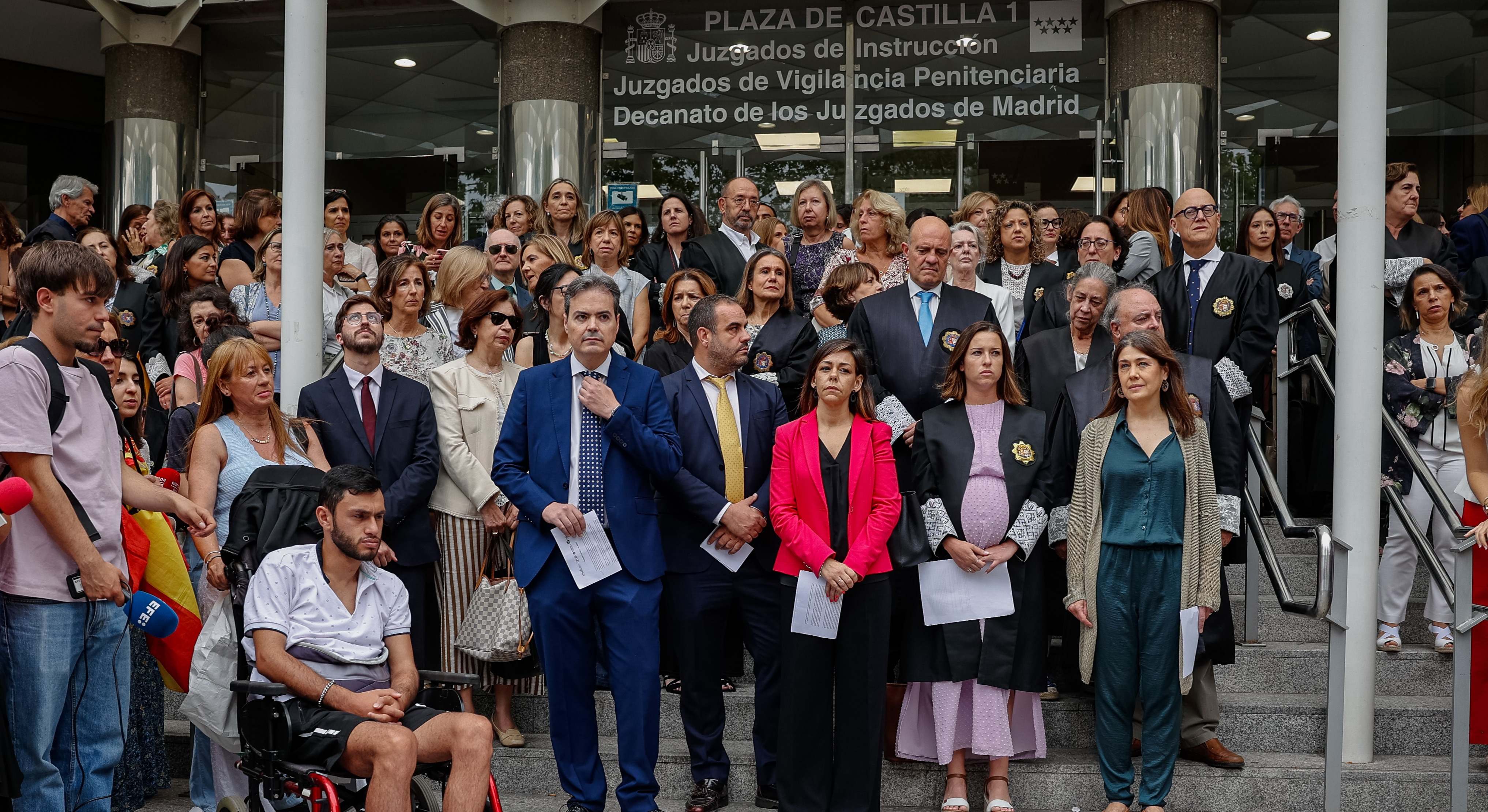 Concentración de jueces y fiscales en los Juzgados de Plaza de Castilla, en Madrid.