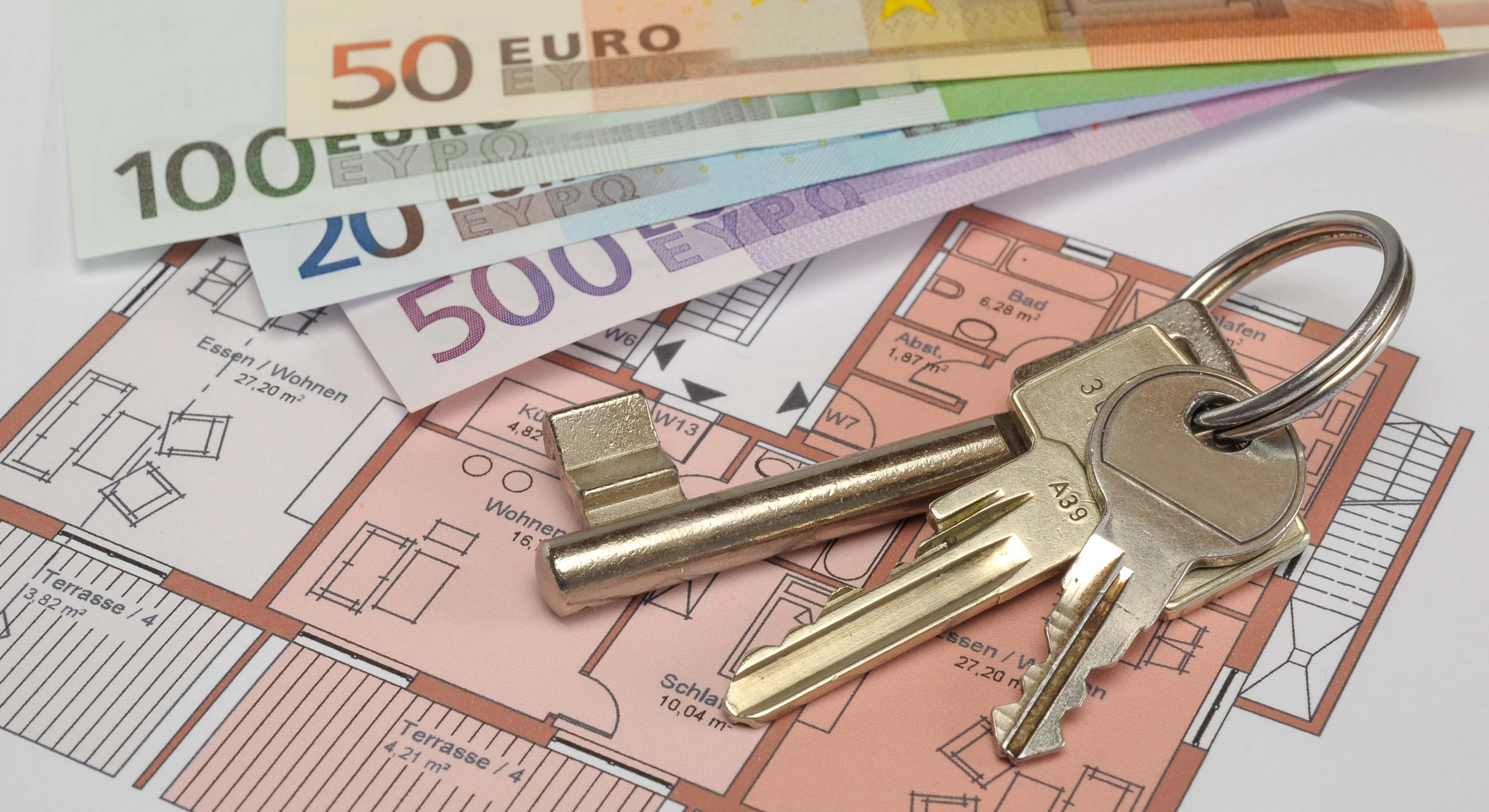Vivienda dinero llaves plano