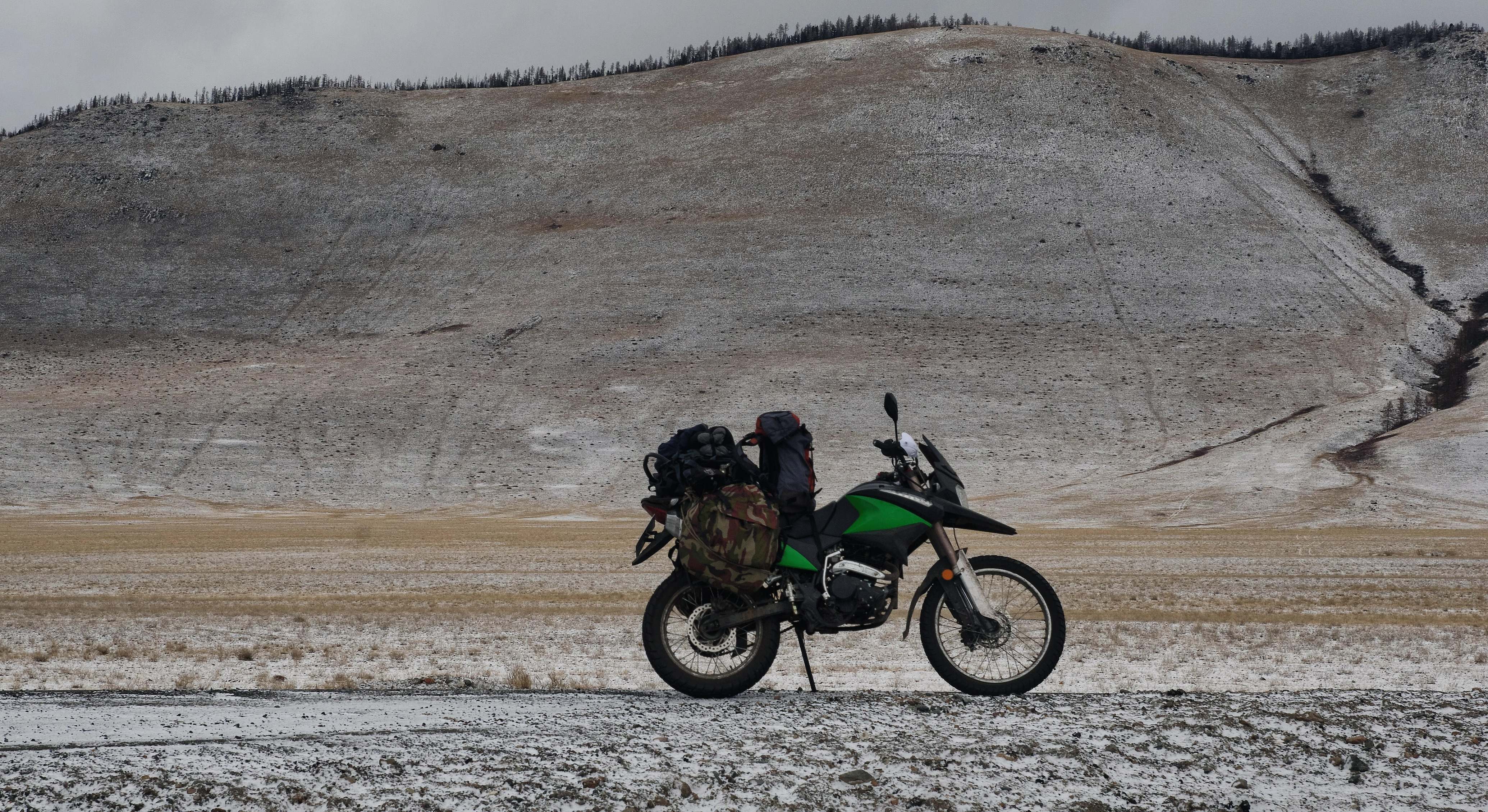 Motocicleta de un viajero