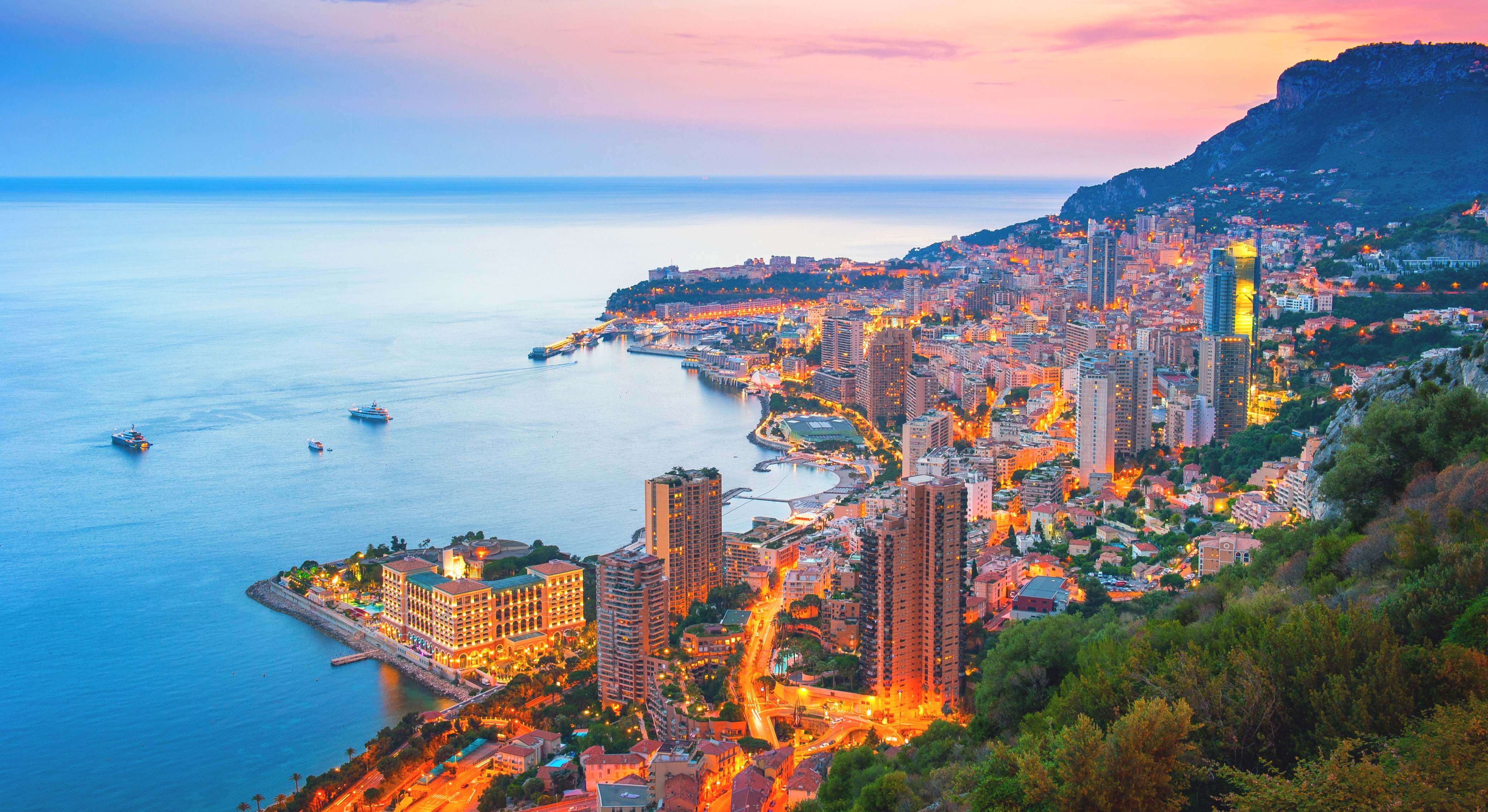 Mónaco Montecarlo Mediterráneo atardecer