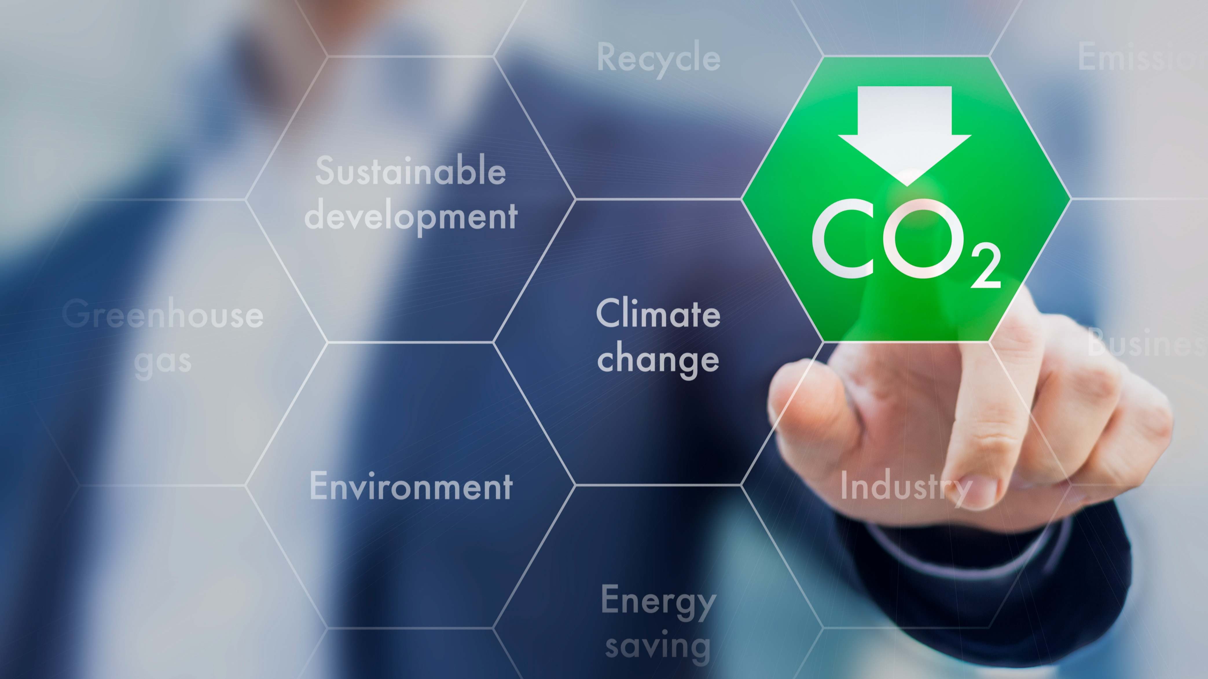Mano señalando CO2
