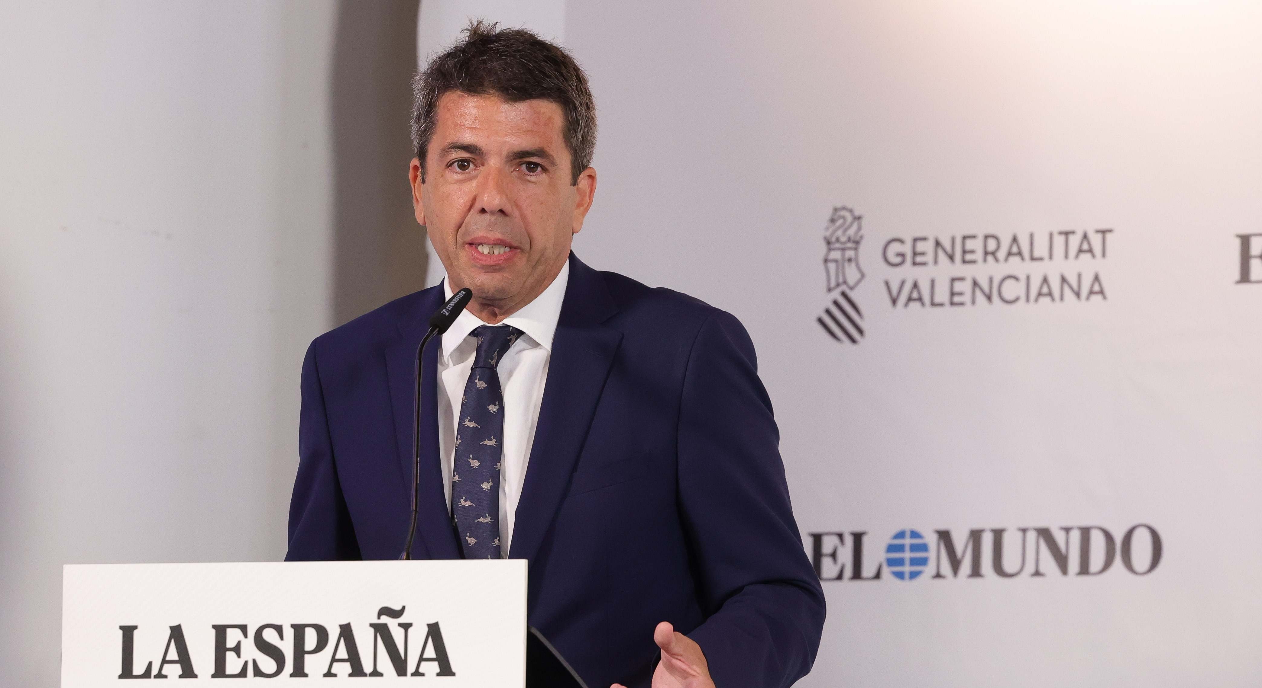 Mazón durante su intervención esta mañana en Valencia.