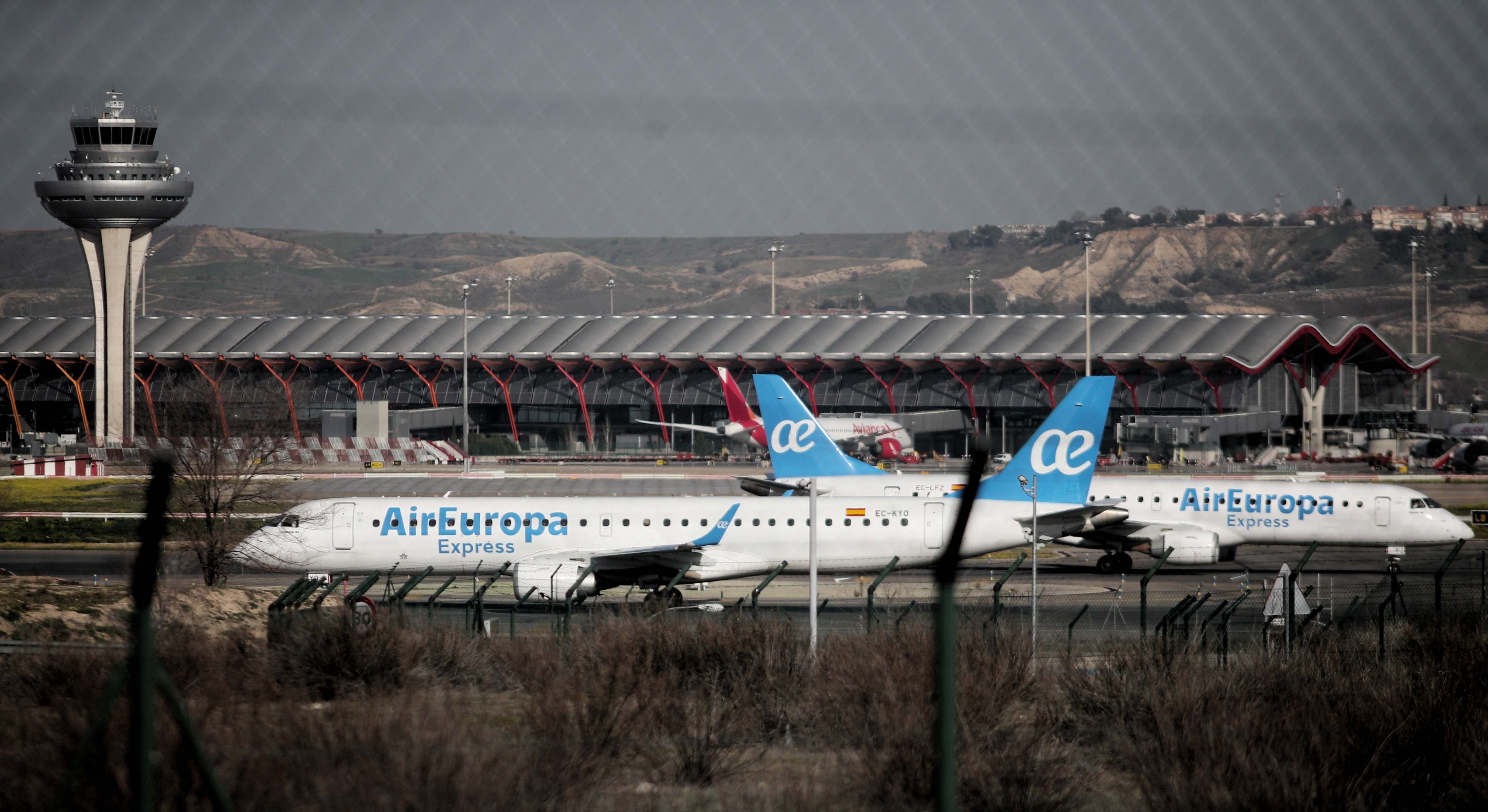 Aviones de Air Europa en la T4 de Madrid-Barajas.