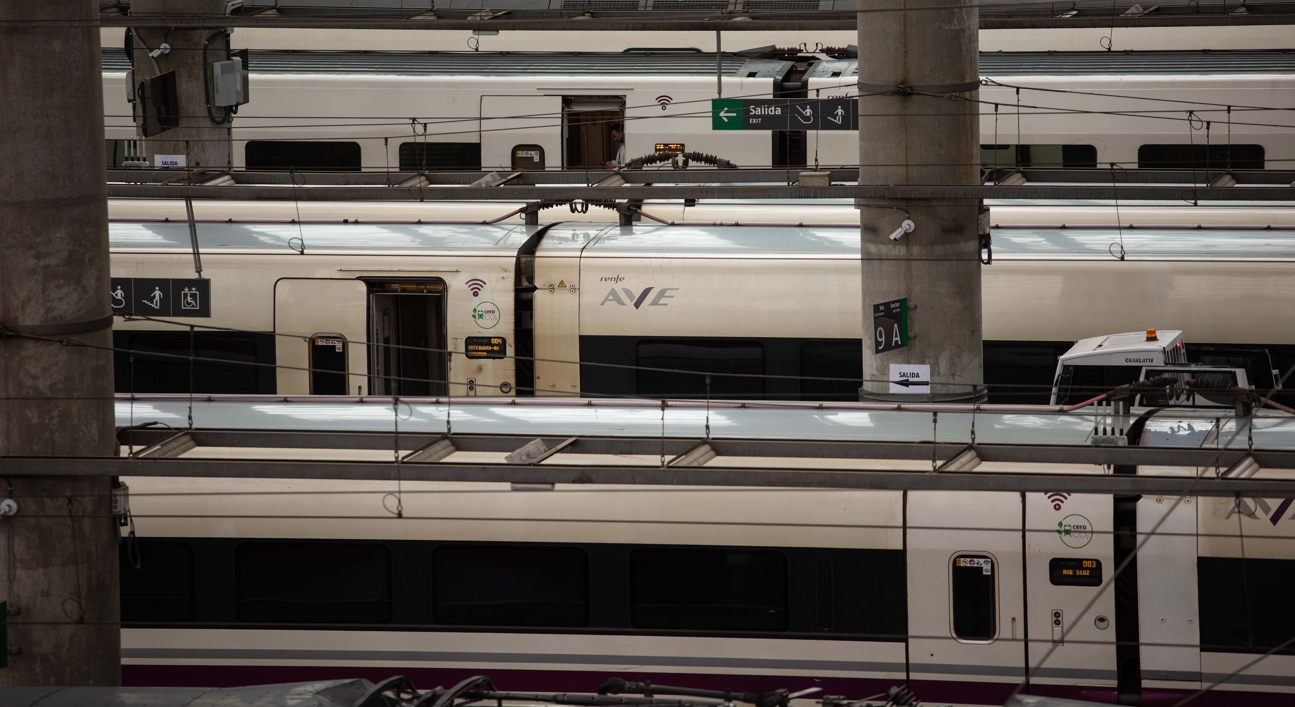Trenes en la estación de Atocha