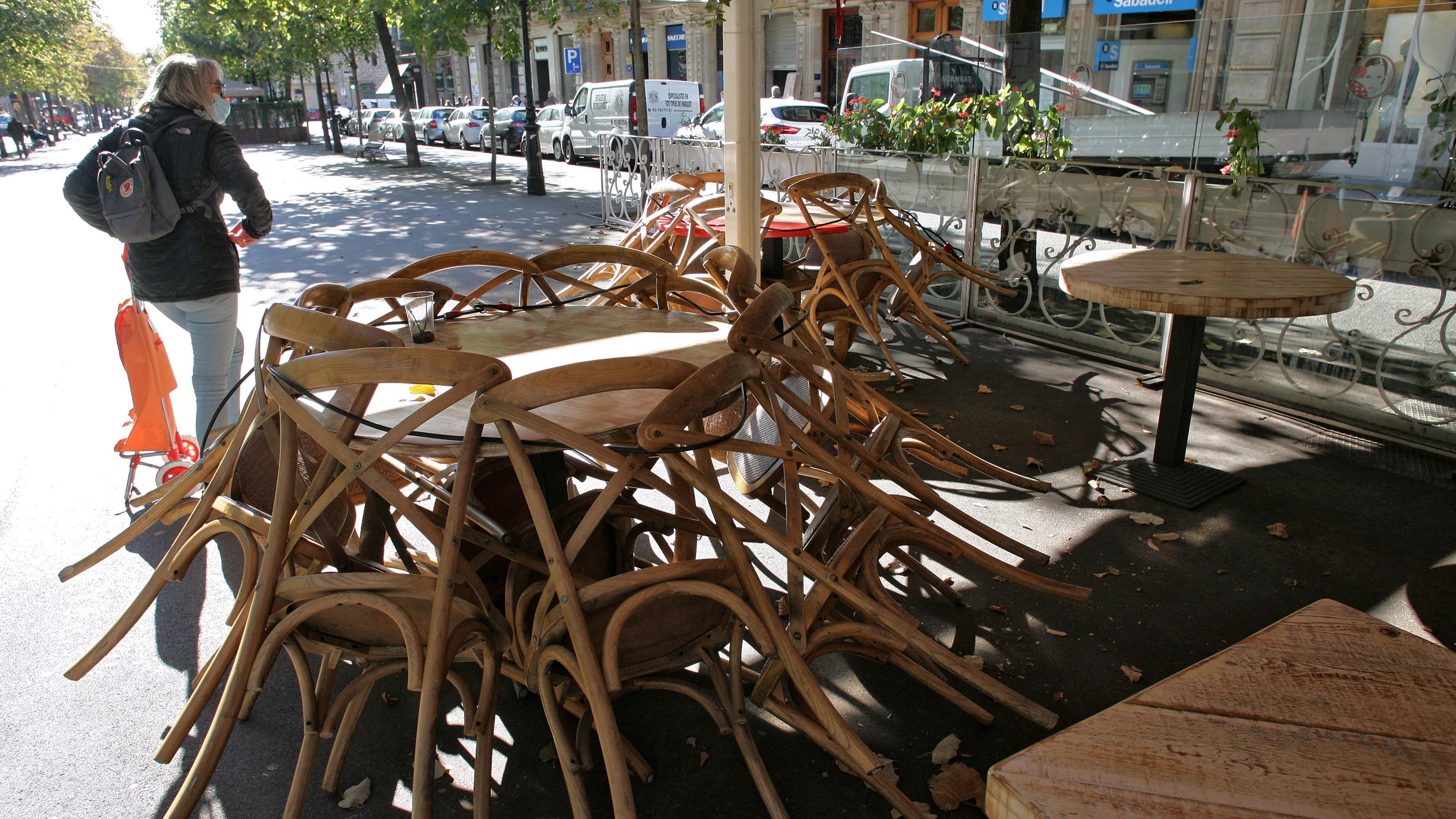 Una terraza cerrada durante el Covid-19