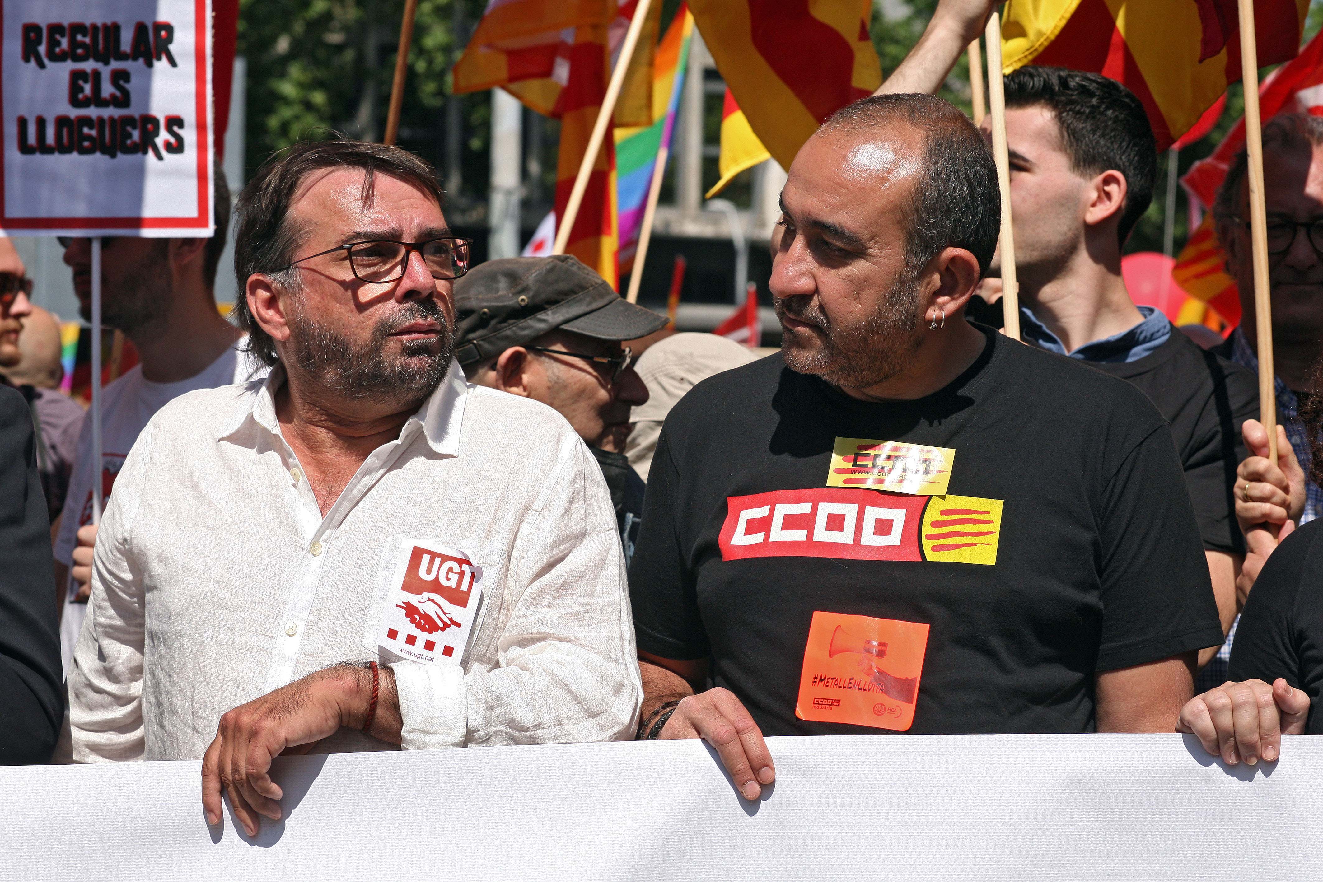 Camil Ros (UGT) y Javier Pacheco (CCOO). EE