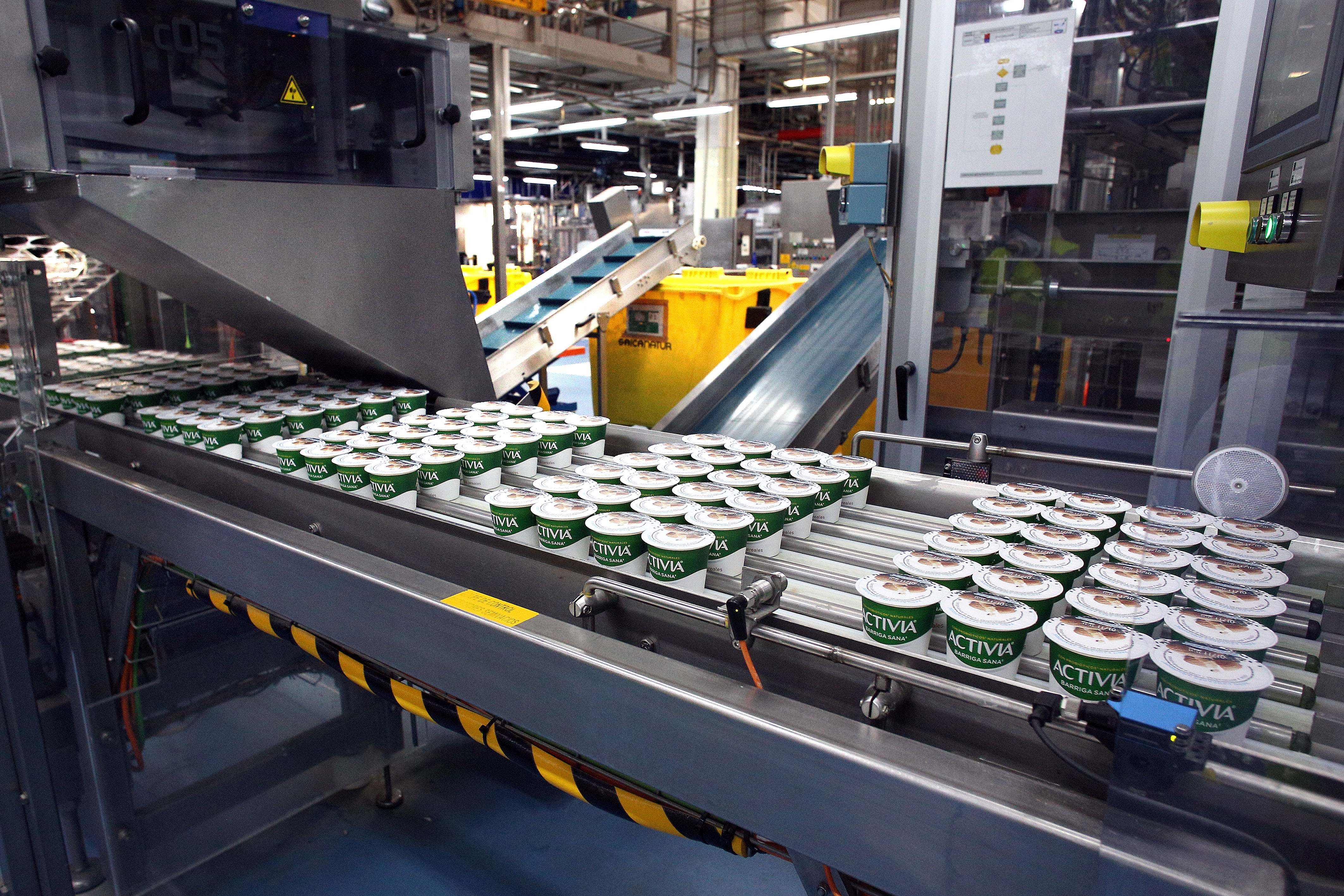 Línea de producción de la planta de Danone Parets del Vallès.