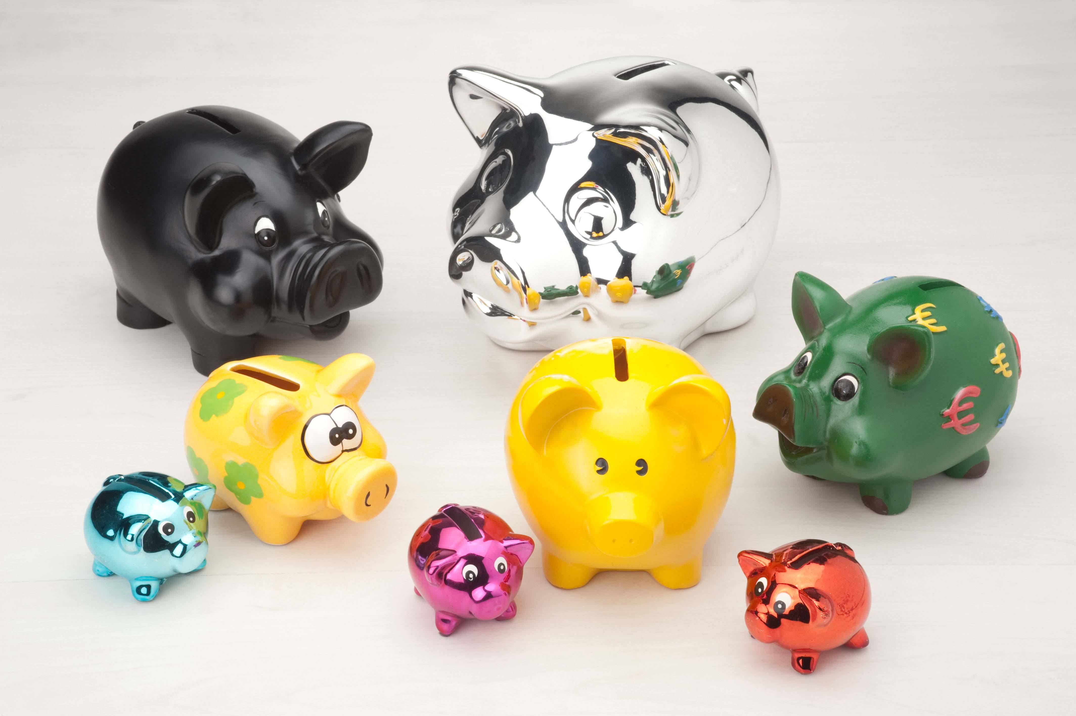 huchas cerditos dinero tamaños