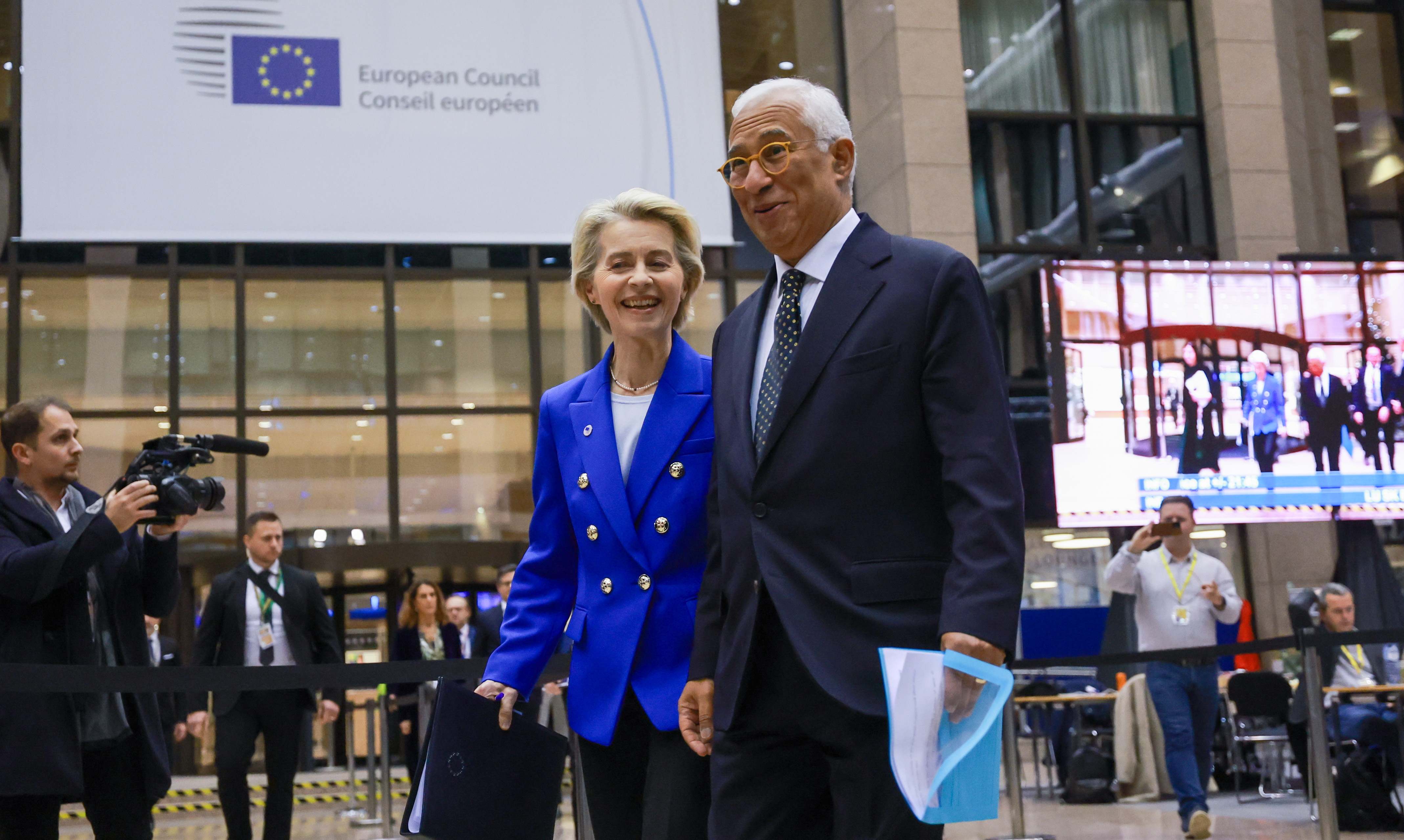 La presidenta de la Comisión Europea, Ursula von der Leyen, y el presidente del Consejo de la UE, Antonio Costa