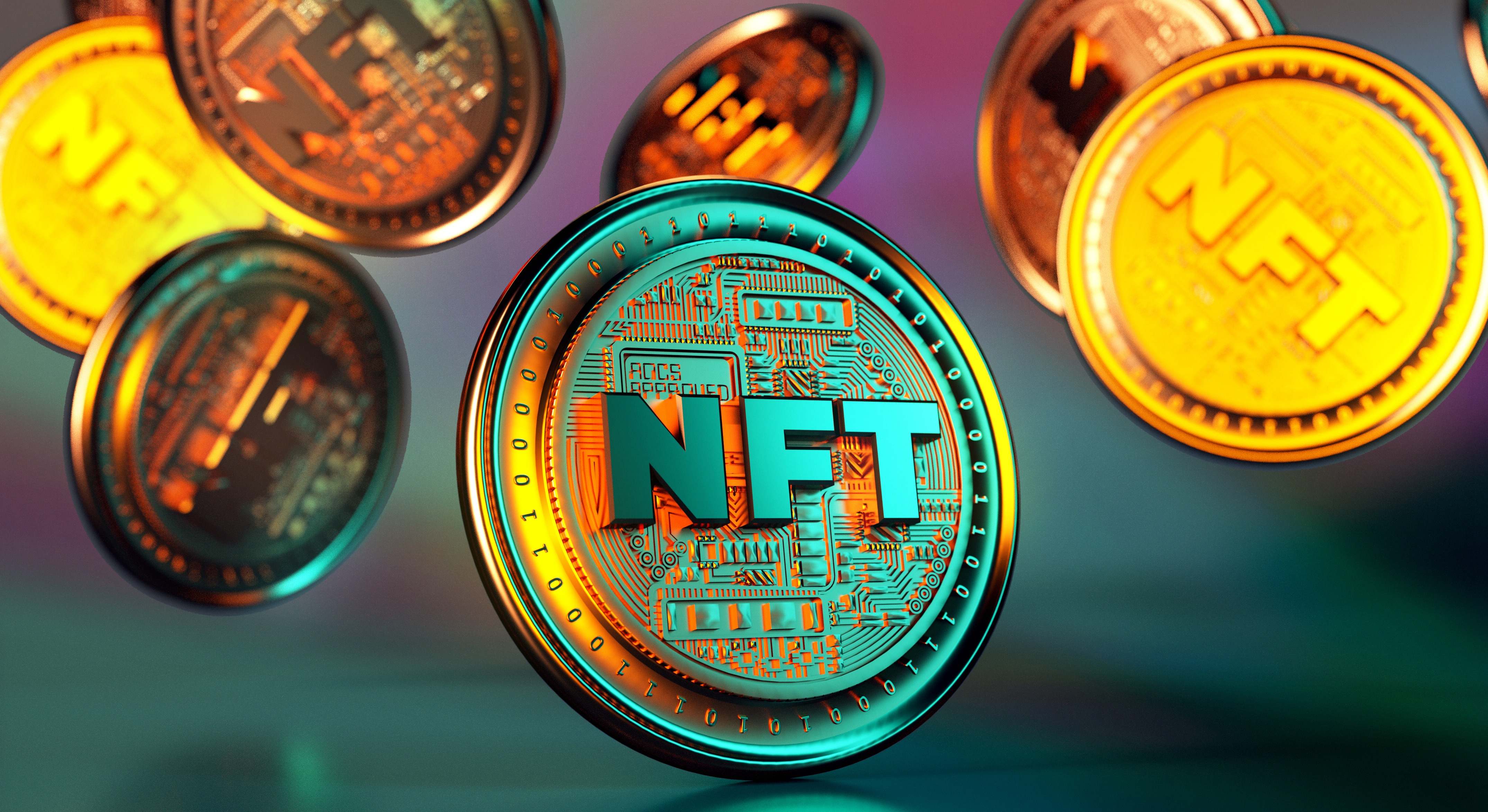 NFT monedas de oro de token no fungible
