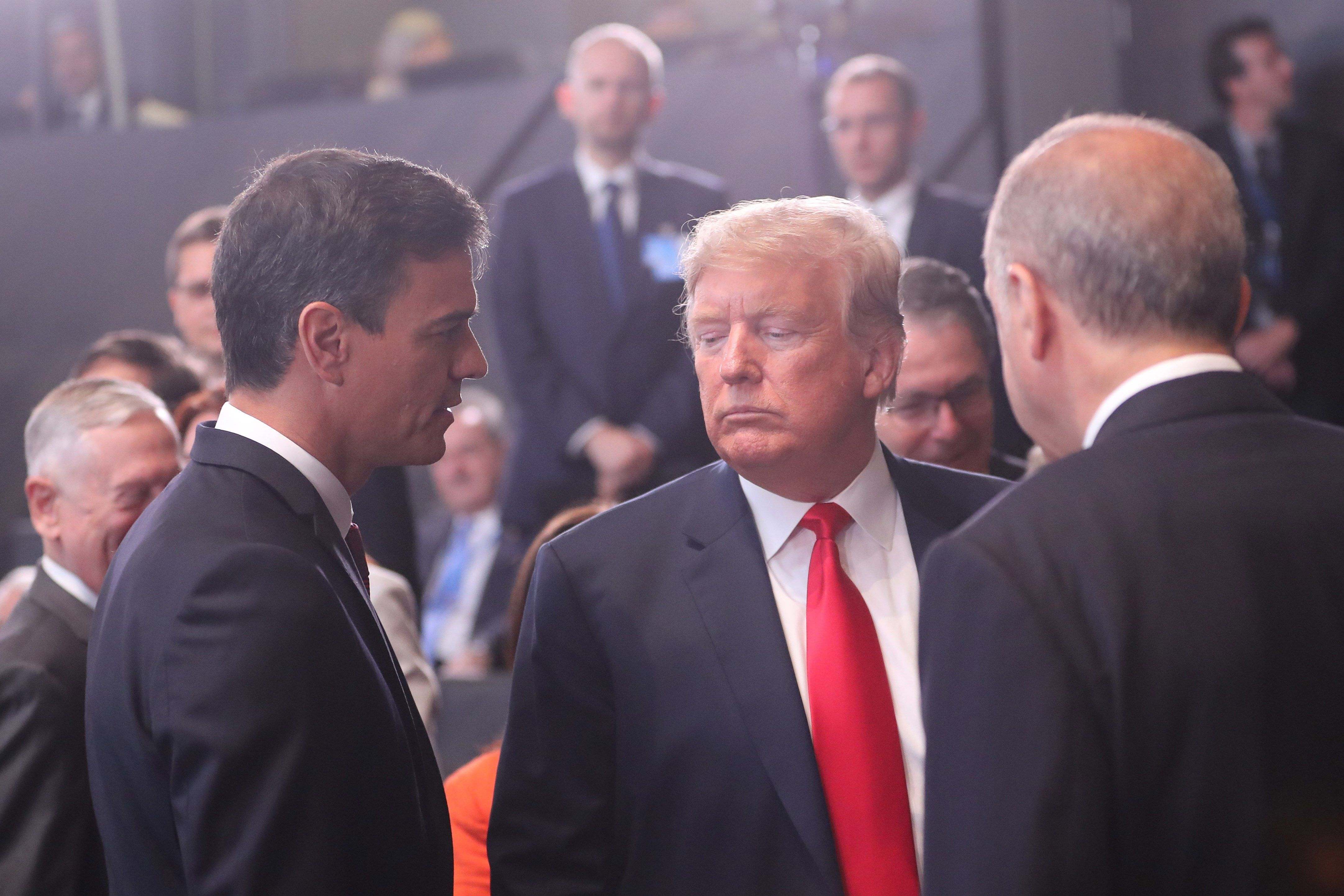 El presidente del Gobierno, Pedro Sánchez y el presidente de EEUU, Donald Trump