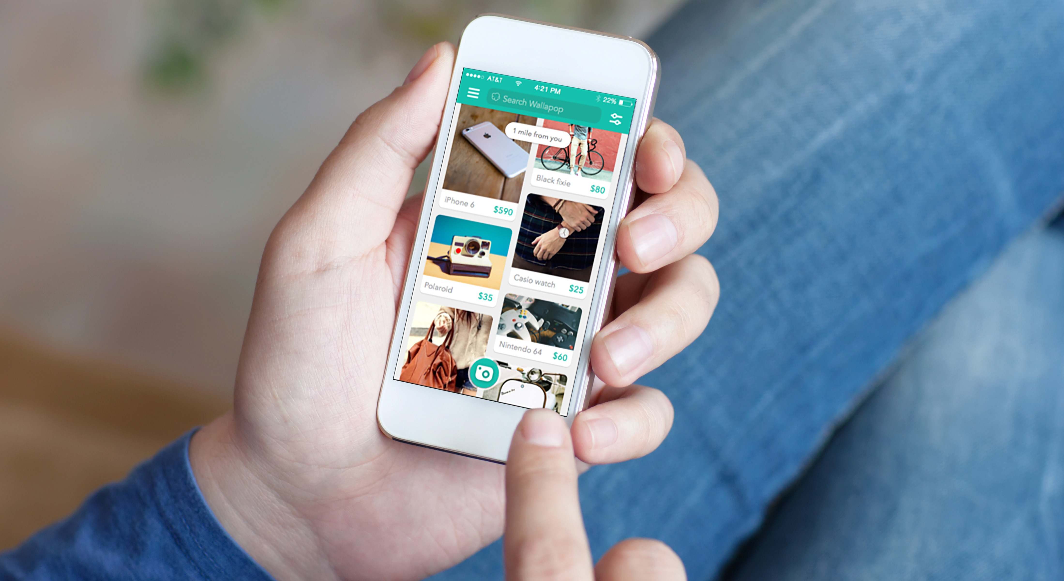 Aplicación de Wallapop abierta en un teléfono móvil
