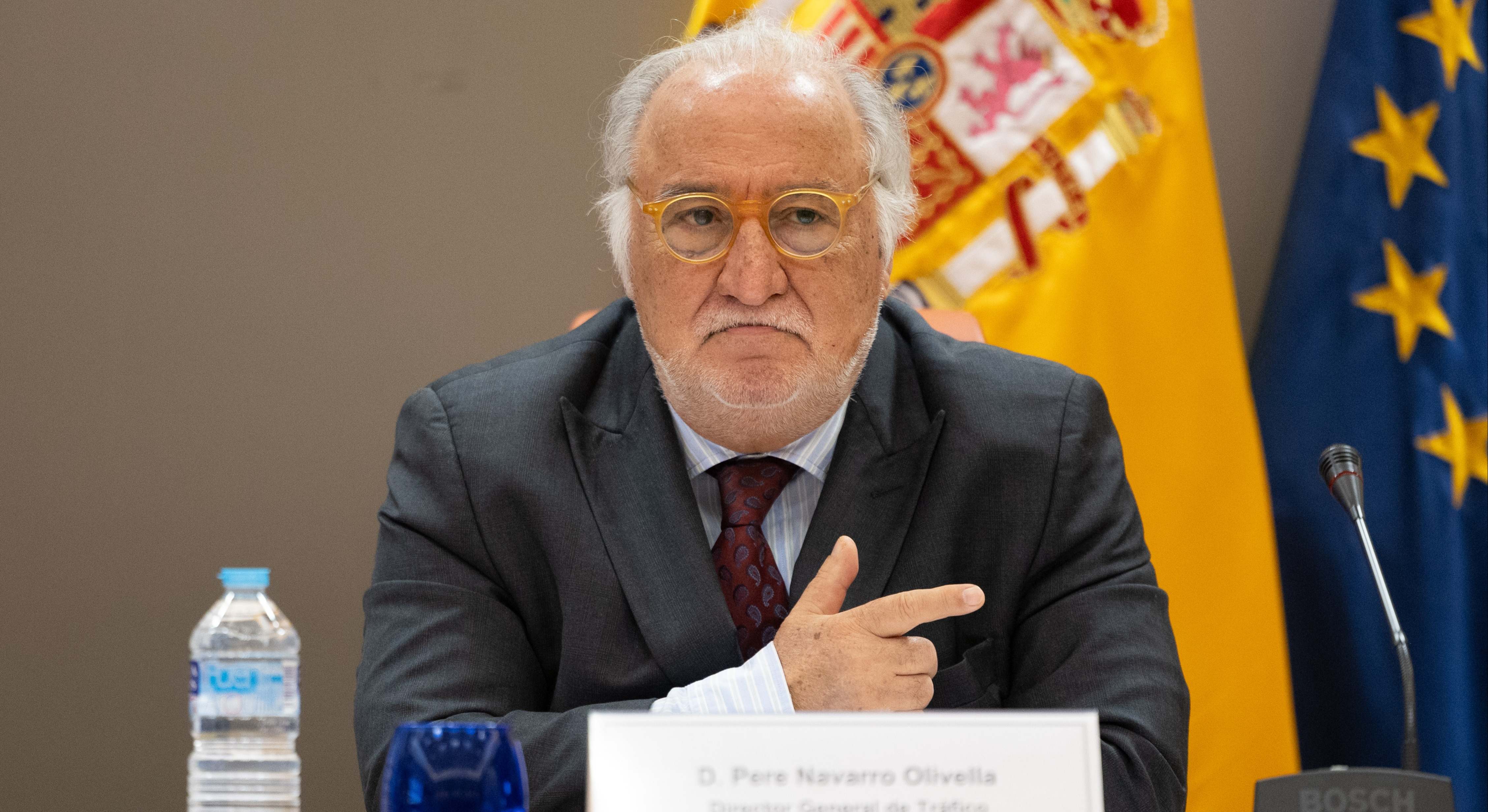 El director general de Tráfico, Pere Navarro, interviene durante una rueda de prensa, en la Dirección General de Tráfico