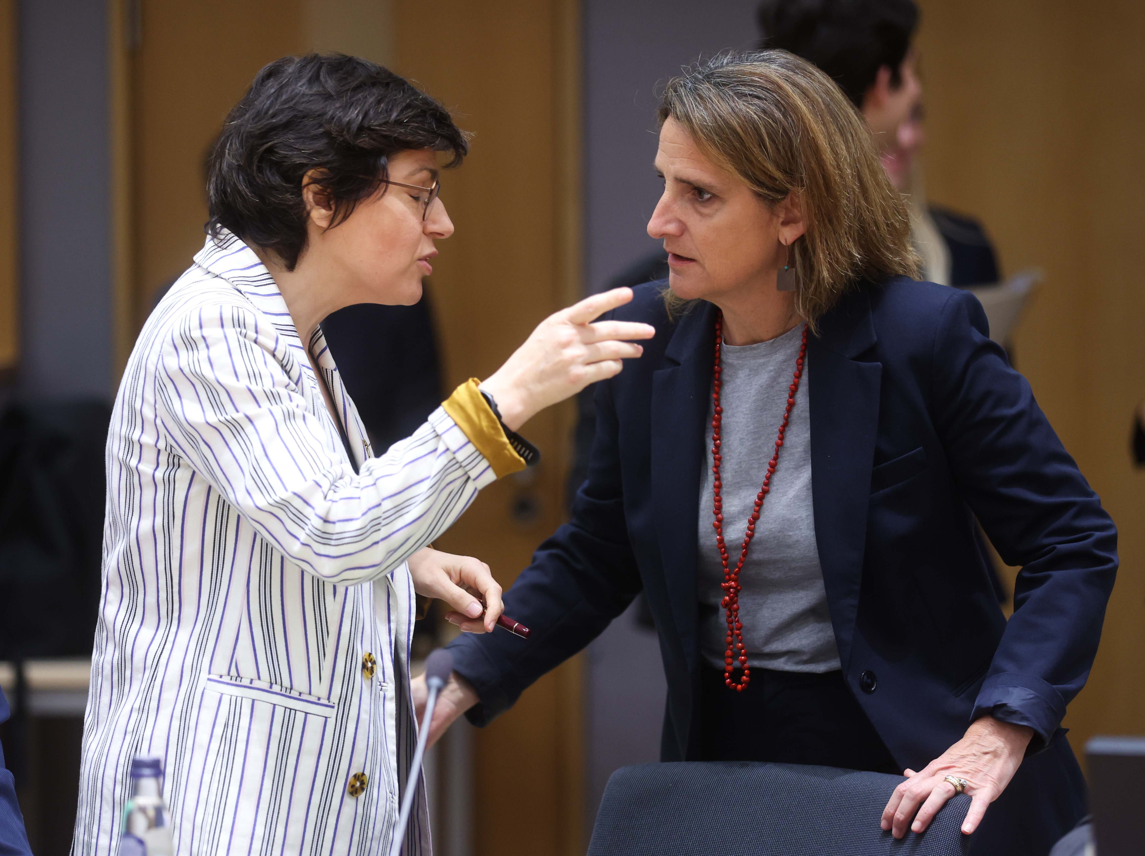 La ministra para la Transición Ecológica, Teresa Ribera, durante la reunión de ministros de Energía de la UE