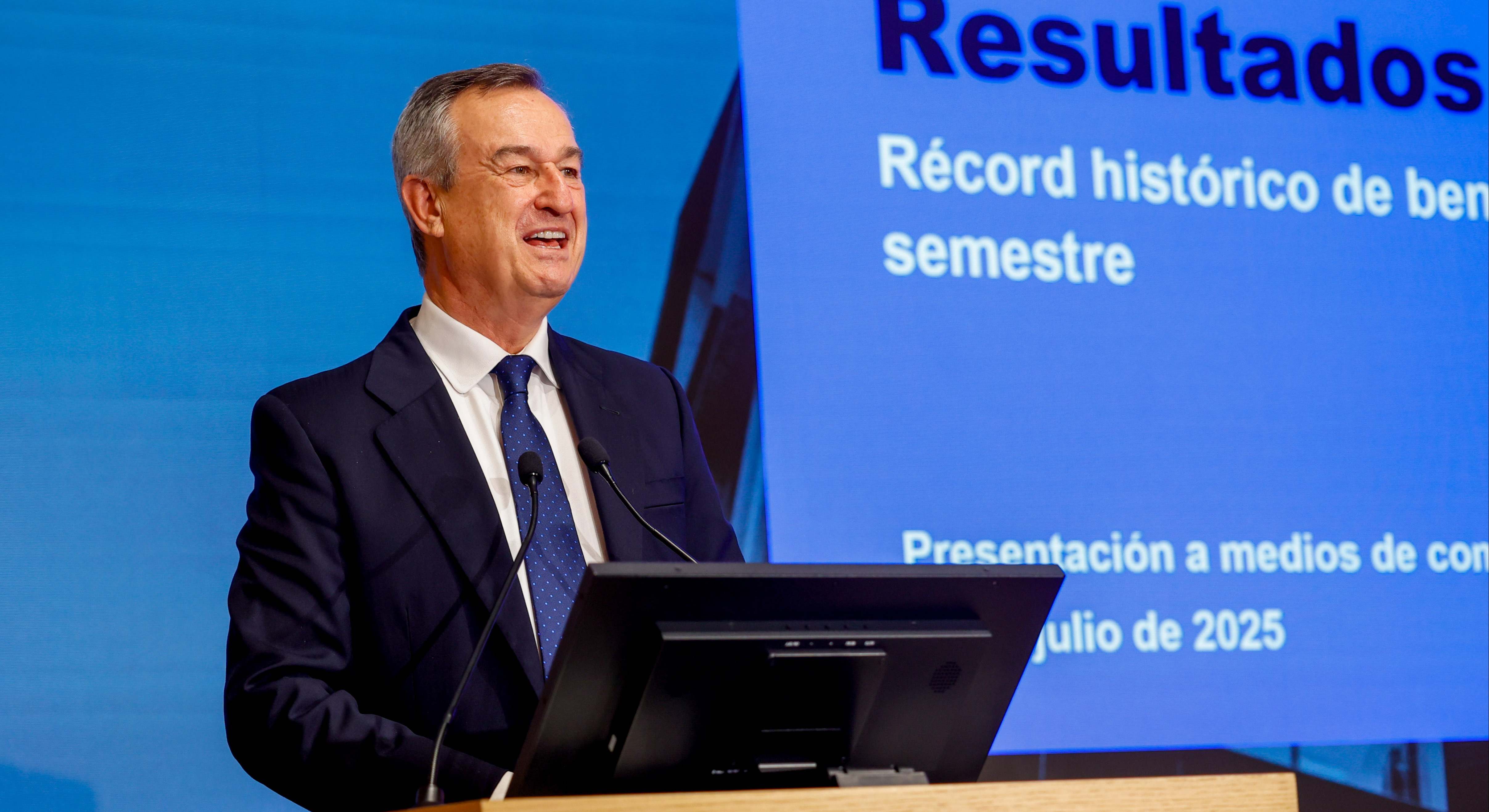César González-Bueno, CEO de Banc Sabadell, durante la presentación del plan estratégico. Kike Rincón