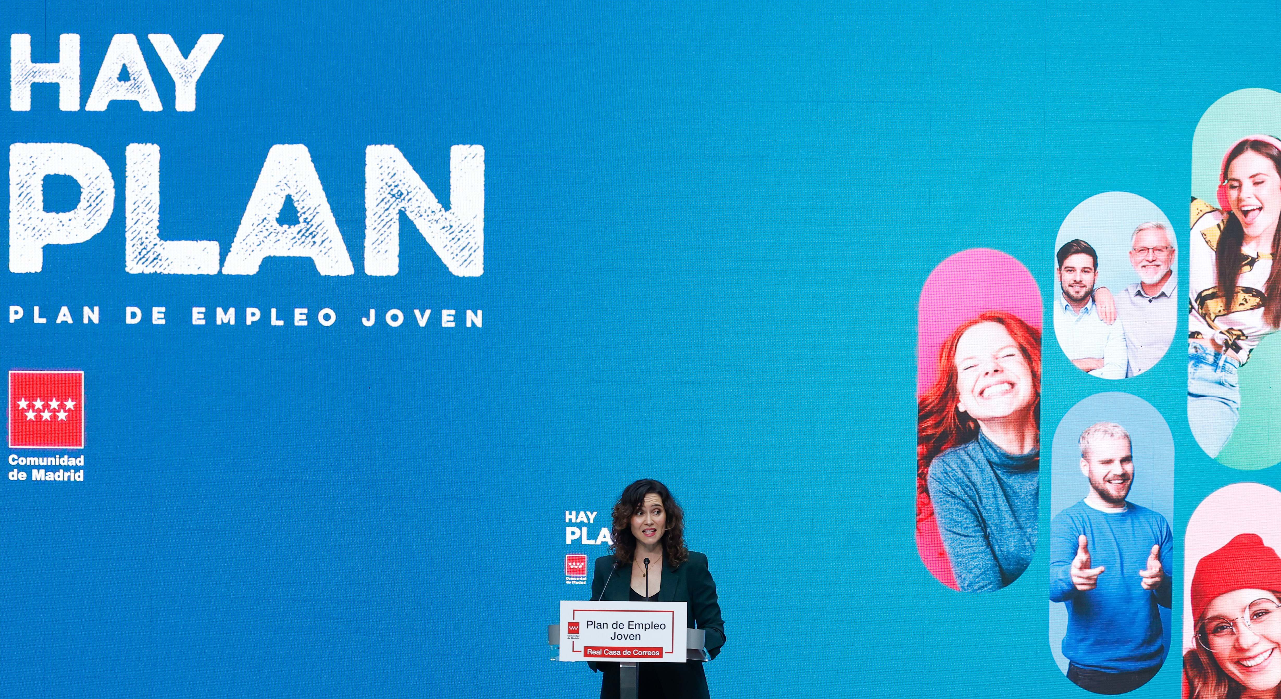Isabel Díaz Ayuso presenta el nuevo plan de empleo para jóvenes en Madrid