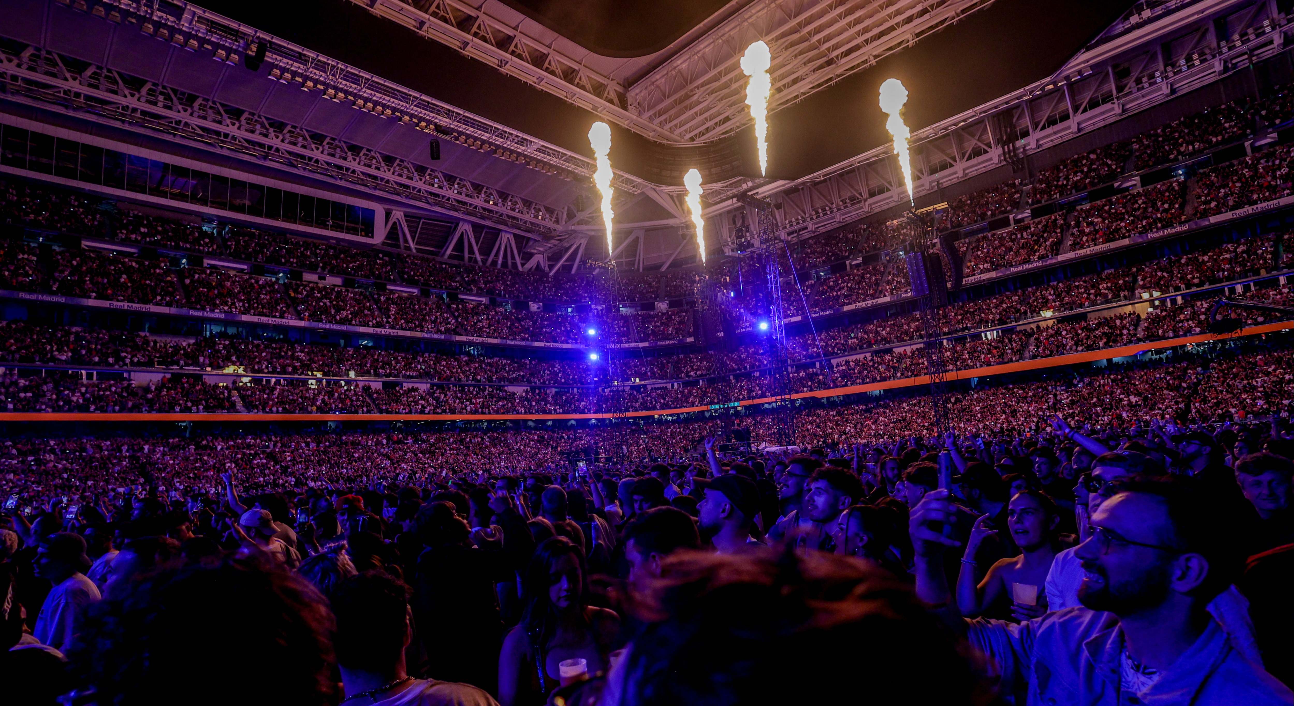 Imagen de un concierto en el Santiago Bernabéu.