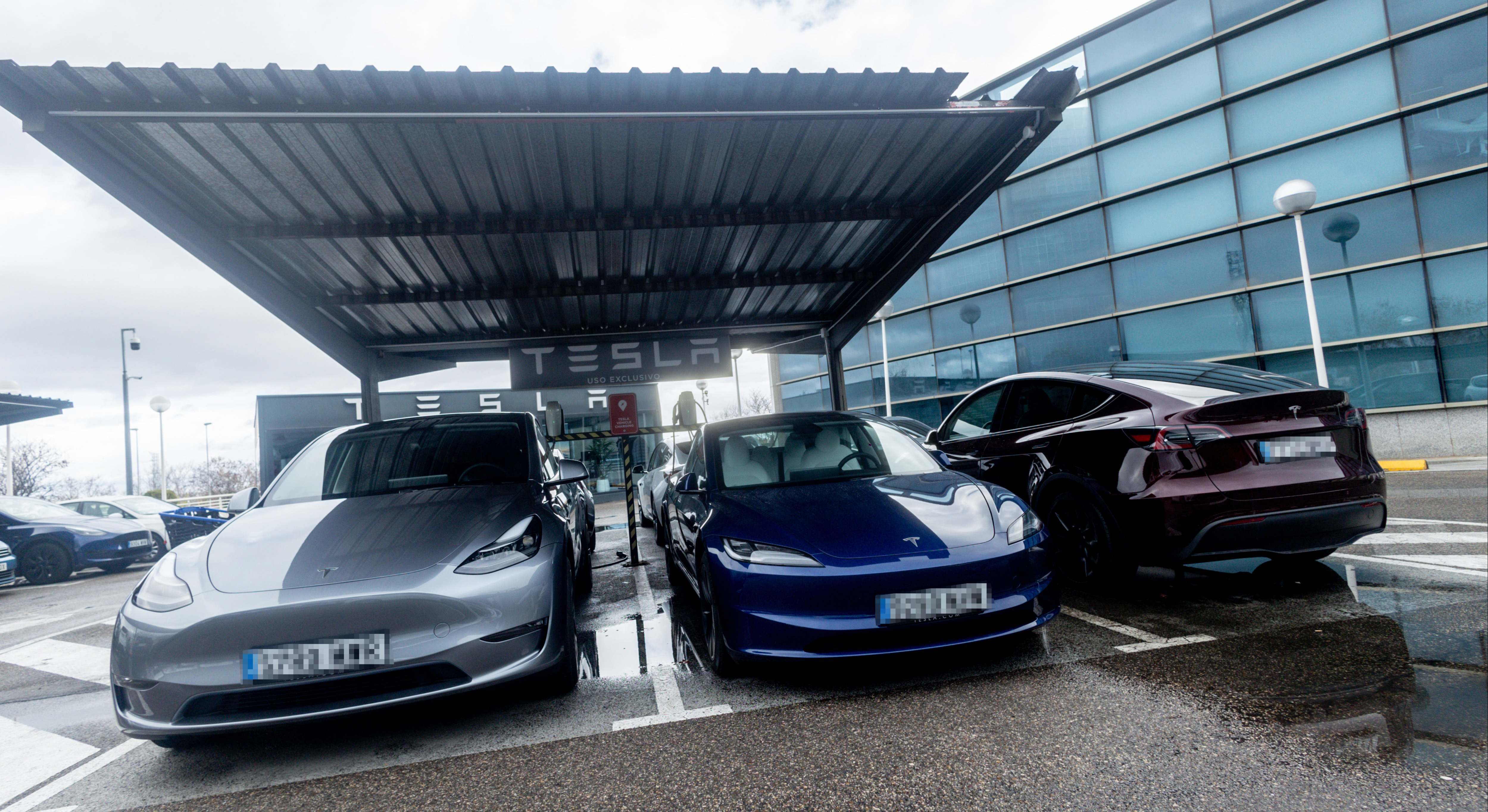 Varios coches Tesla en el concesionario de Pozuelo de Alarcón, a 9 de enero de 2025, en Madrid