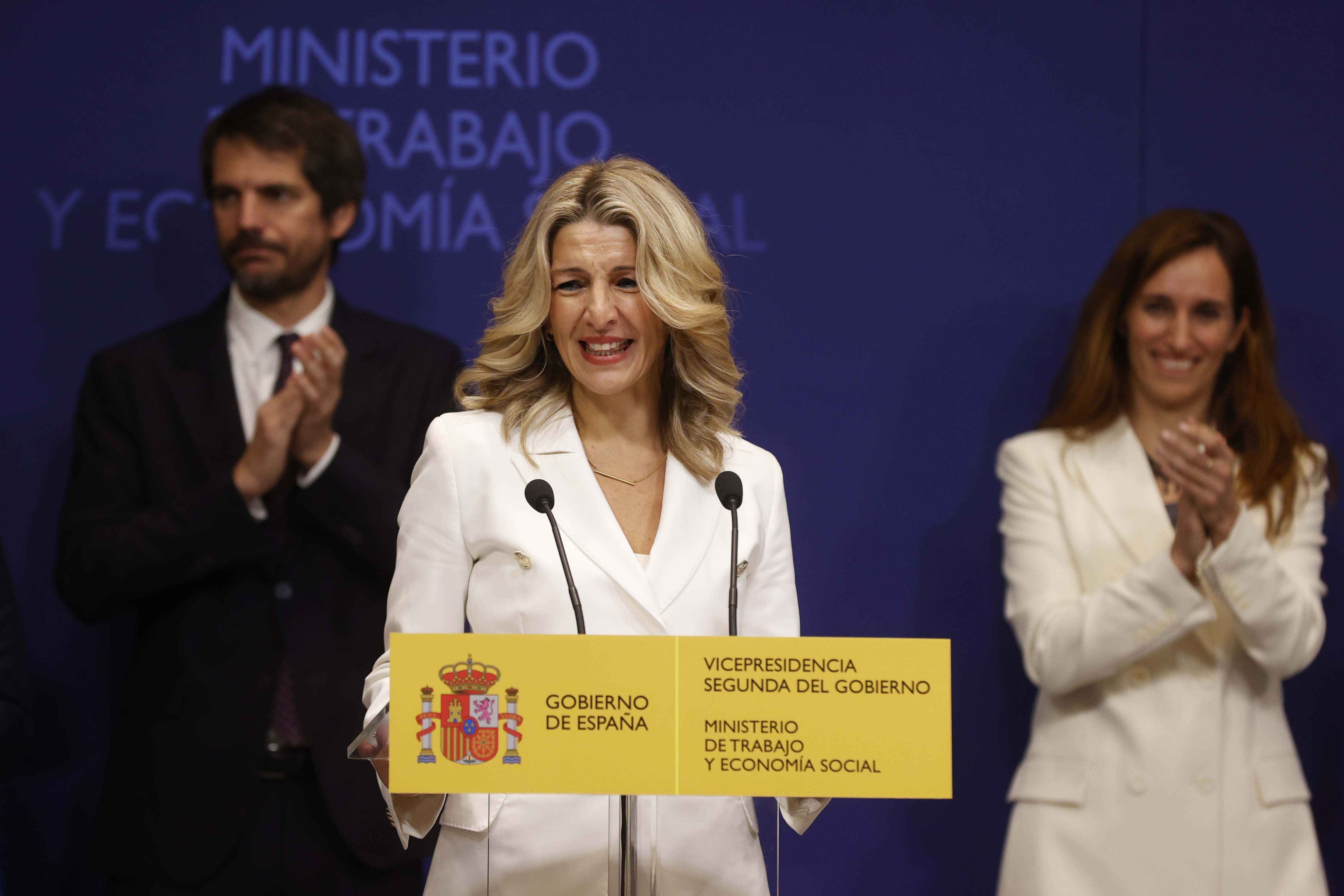 Yolanda Díaz en la toma de posesión del Ministerio de Trabajo y Economía Social. EFE