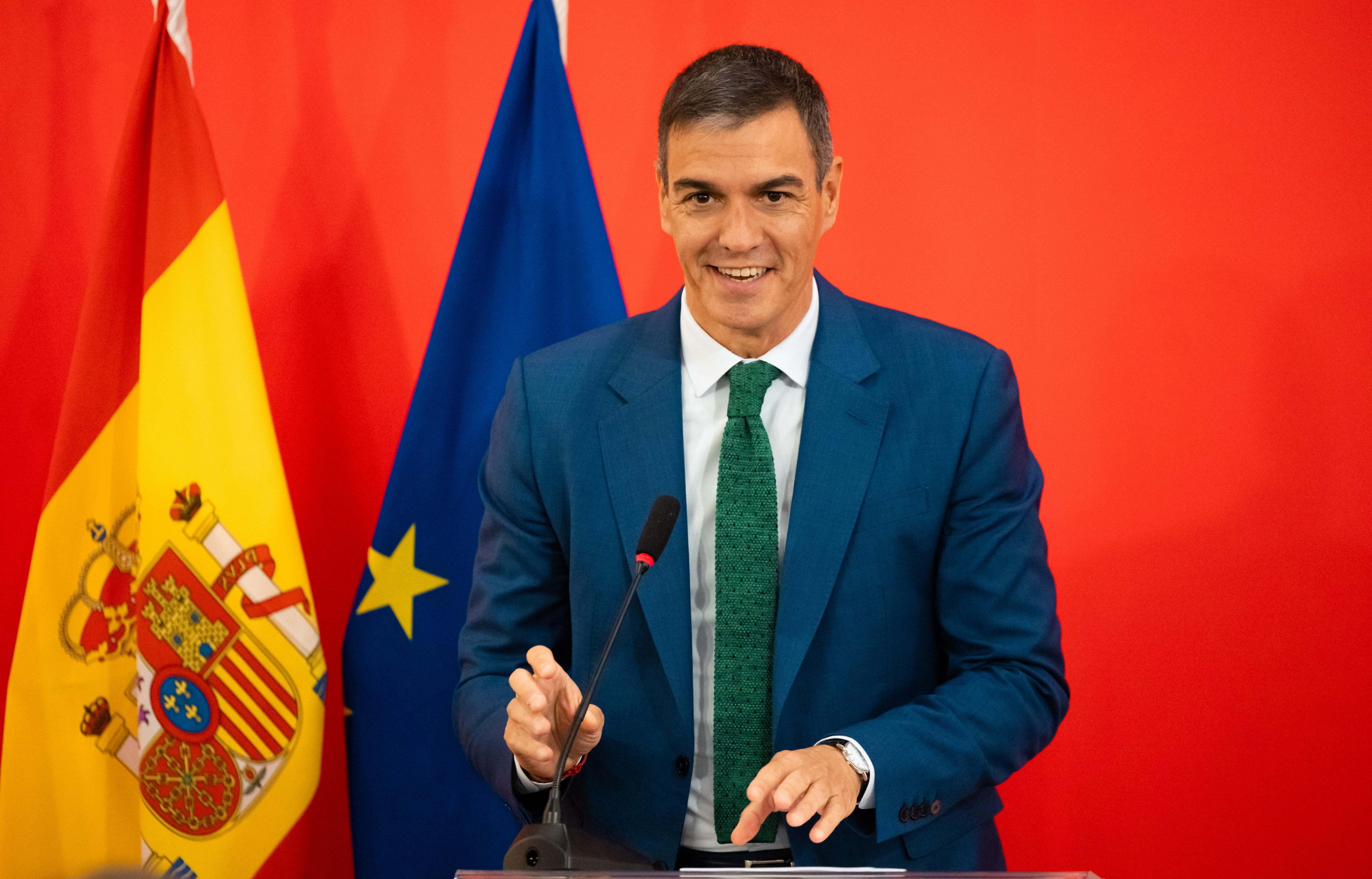 El presidente del Gobierno, Pedro Sánchez, en su visita a China