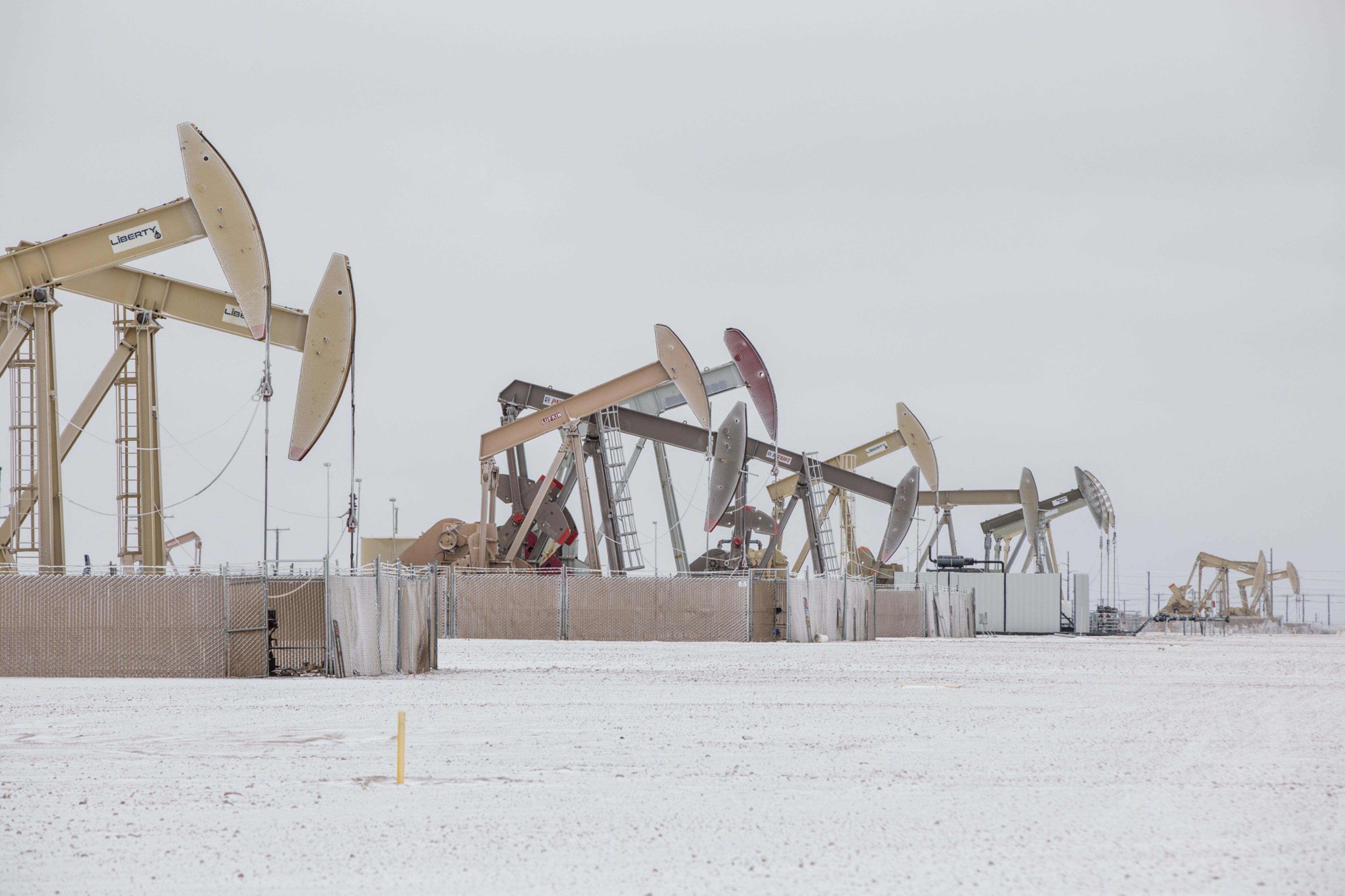 Pumpjack Bombas de varilla Cuenca Pérmica Texas