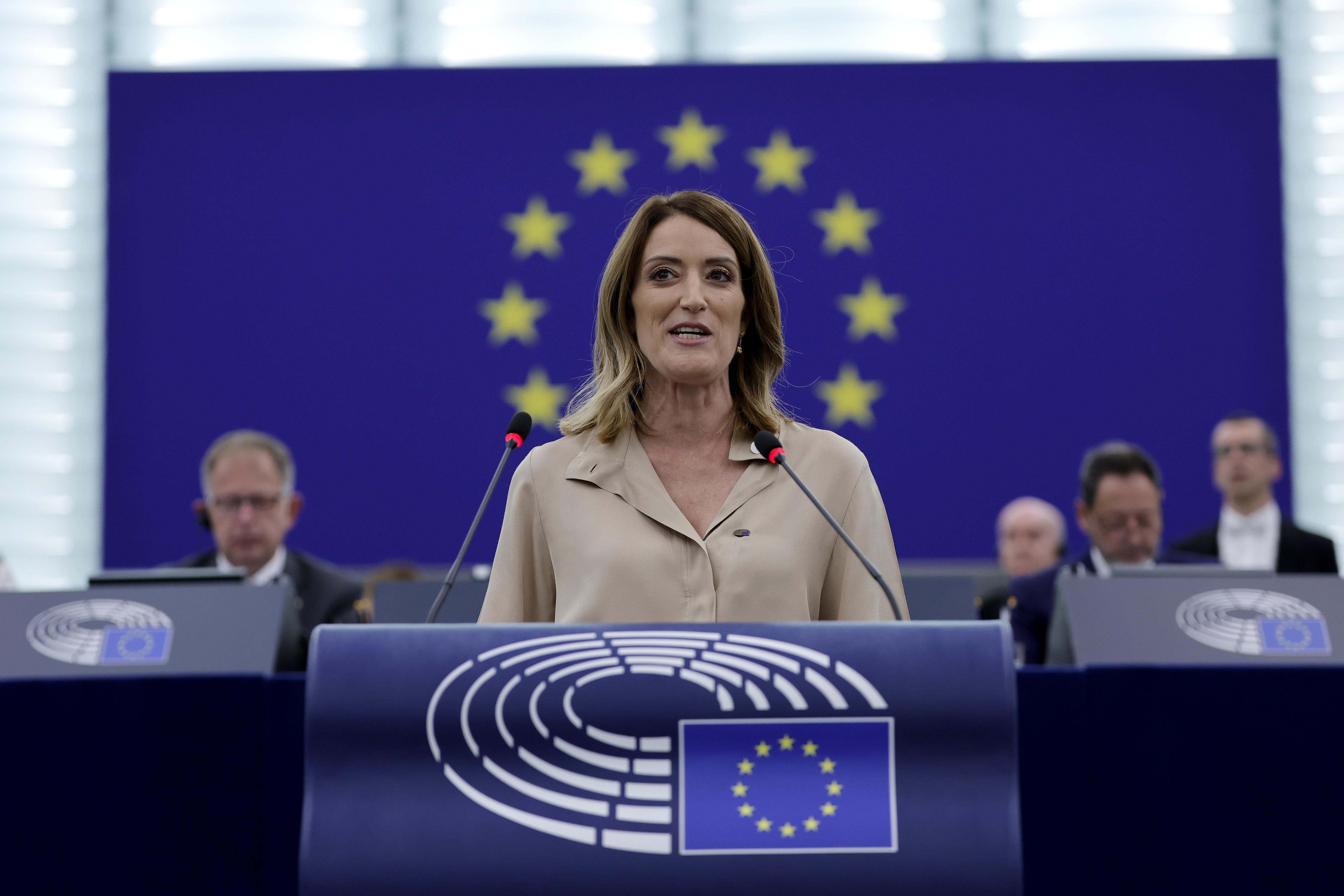La presidenta del Parlamento Europeo, Roberta Metsola