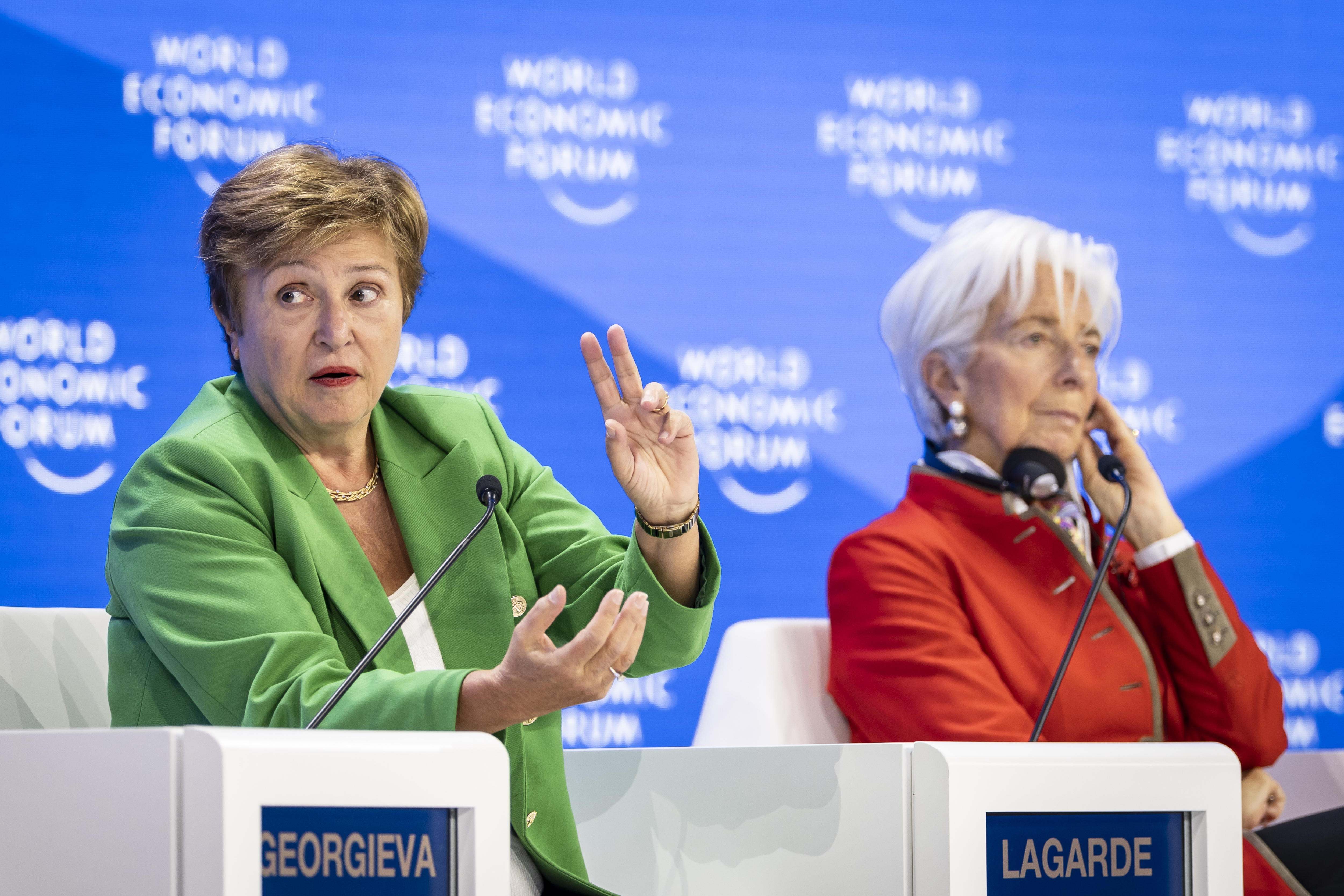La directora gerente del Fondo Monetario Internacional (FMI), Kristalina Georgieva y la presidenta del Banco Central Europeo (BCE), Christine Lagarde