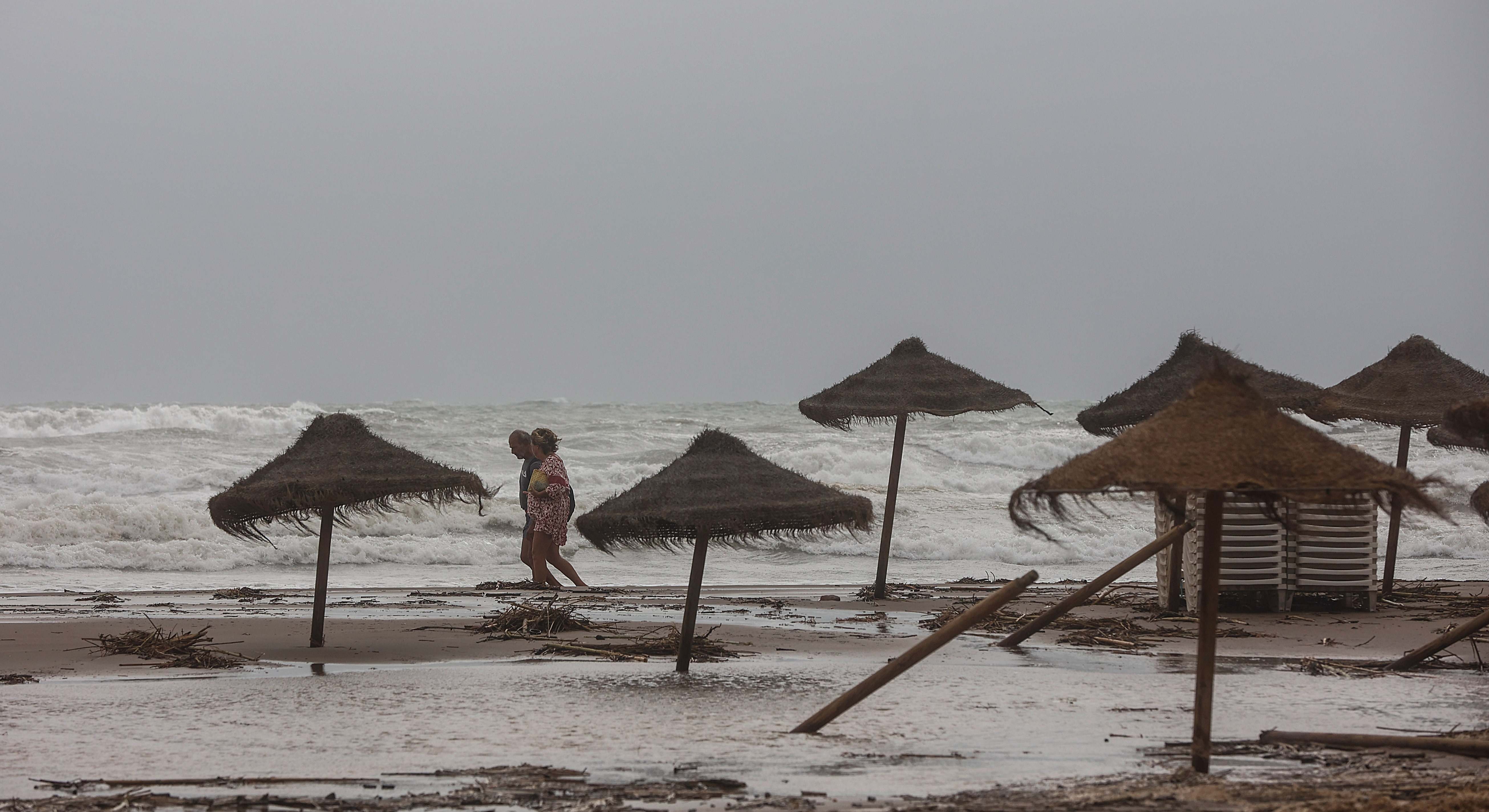 Playa durante la DANA.
