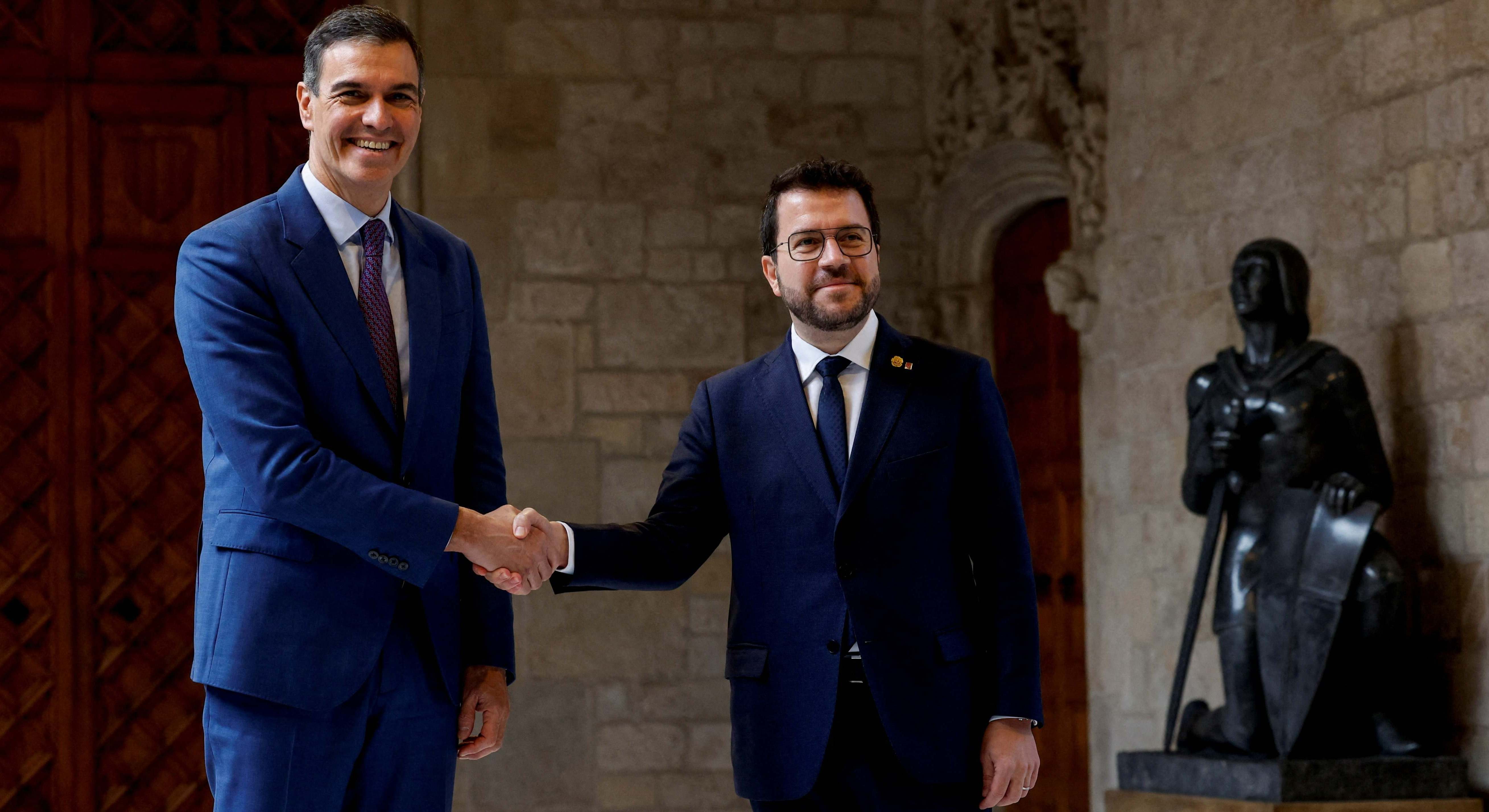 Pedro Sánchez y Pere Aragonès
